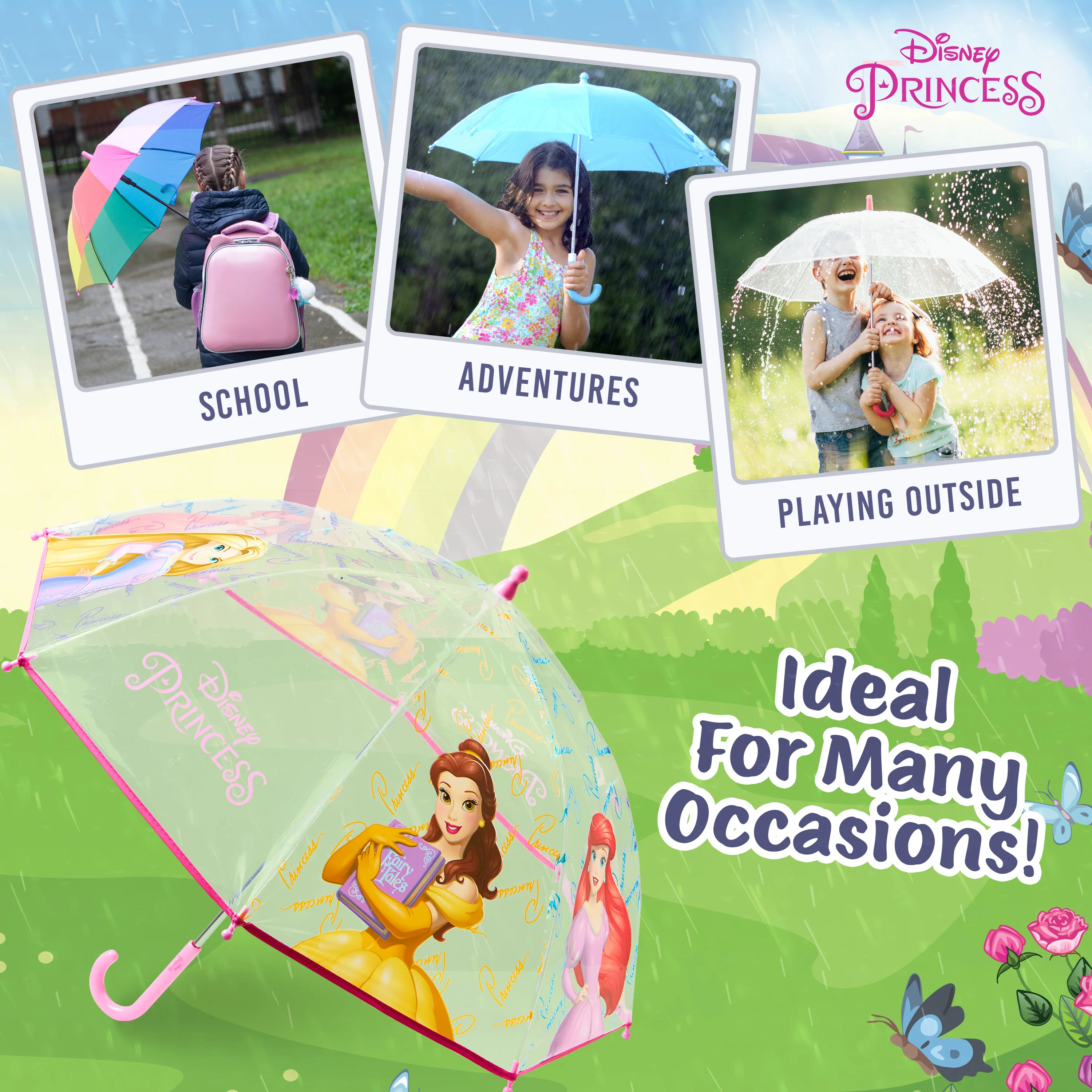 Disney Princess Clear Dome Umbrella for Girls - a Folding Transparent Umbrella - Image 4