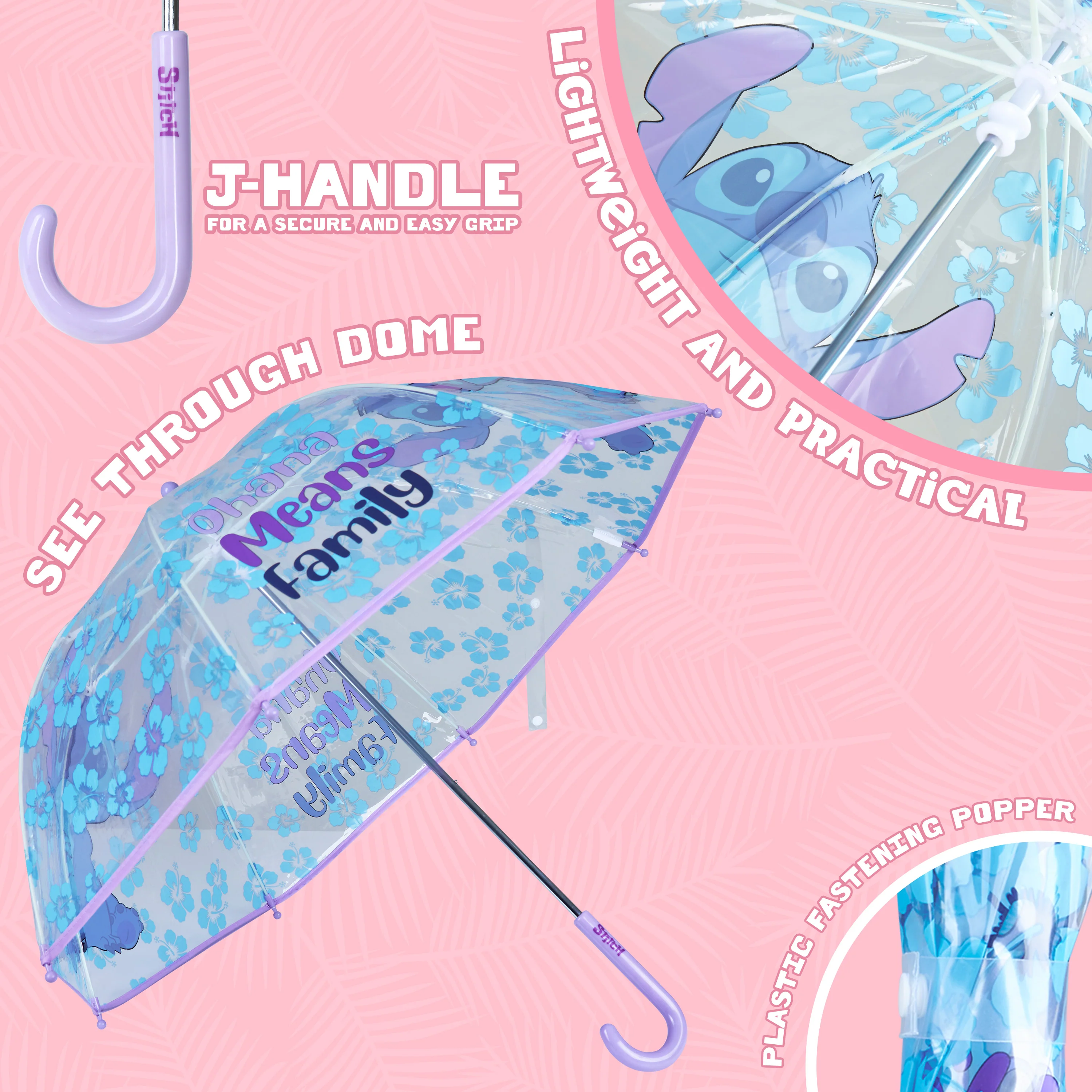 Disney Stitch Clear Dome Umbrella for Girls - Transparent Umbrella - Image 5