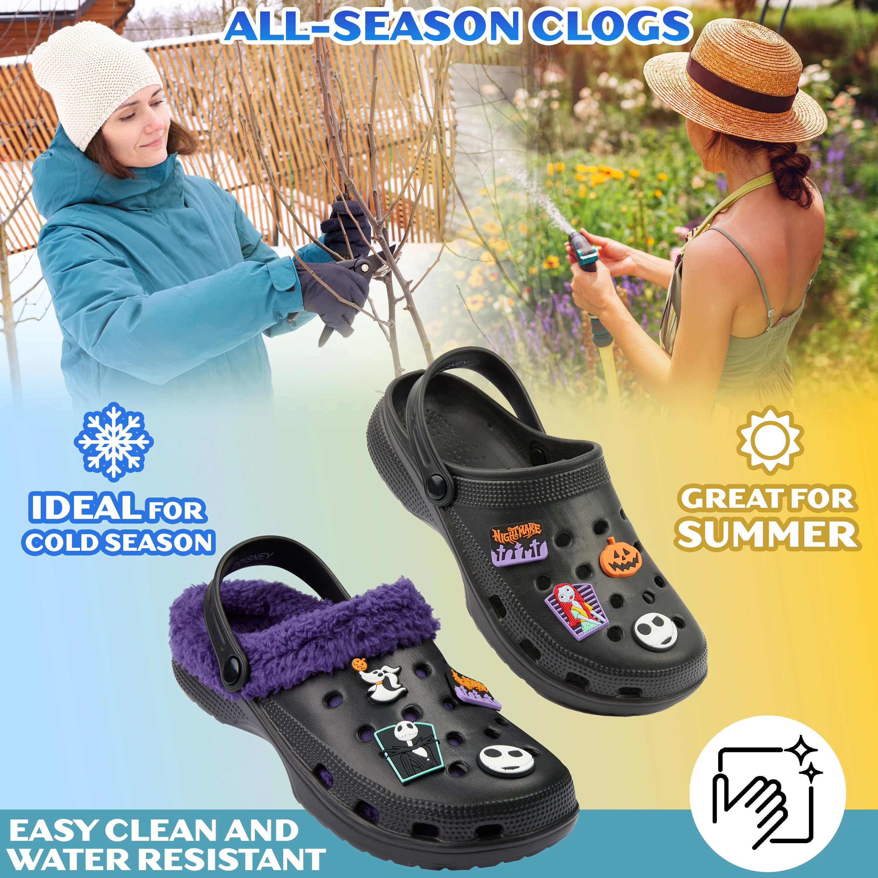 Disney Stitch Clogs Womens Winter Fleece Lining & Removable Charms - Image 5