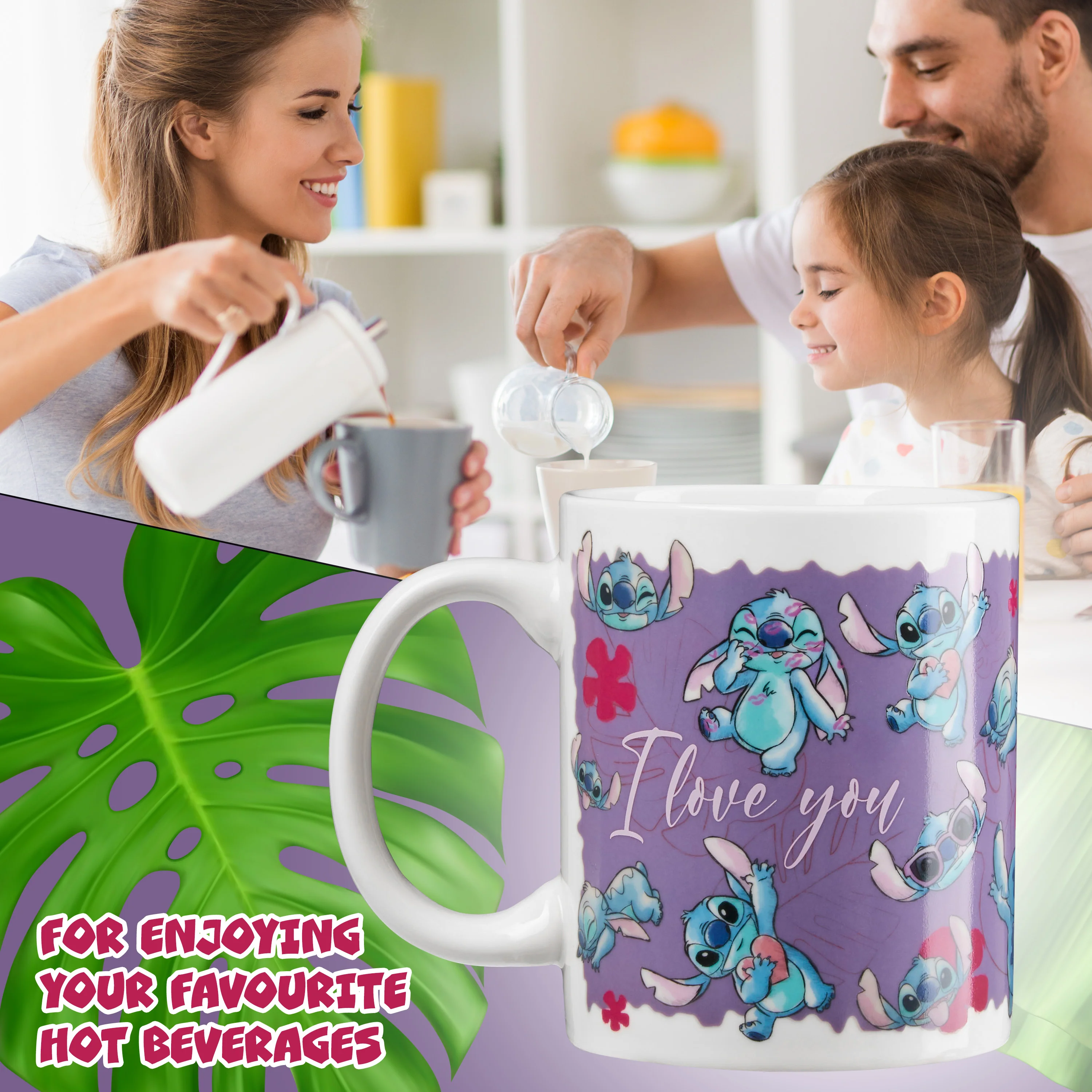 Disney Stitch Coffee Mug Women Teenagers Girls 312ml Ceramic Heat Colour Changing Mug Gift Set - Stitch Gifts for Her - Image 6