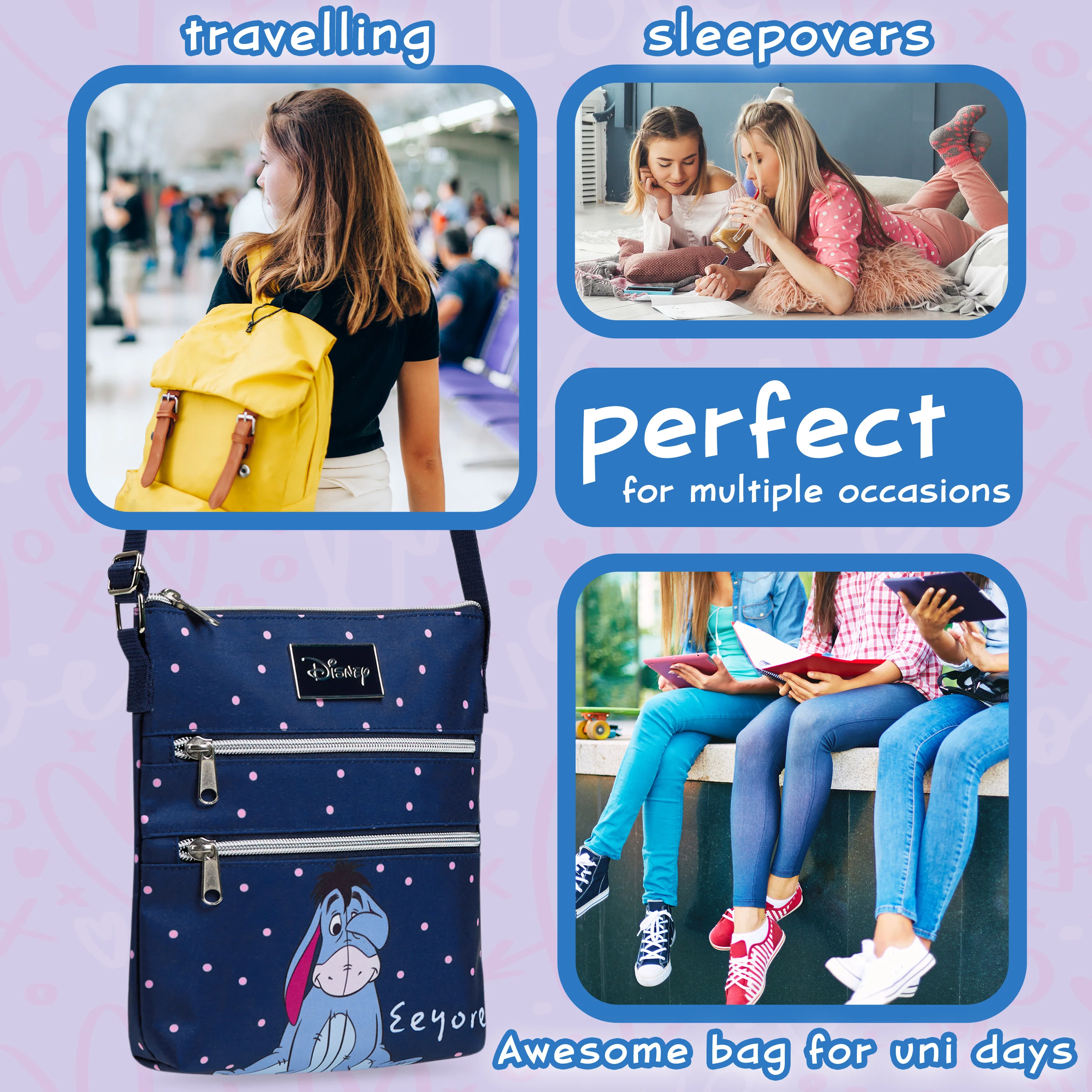Disney Stitch Cross Body Bag for Girls Teenagers, Shoulder Bag with Adjustable Strap - Image 3