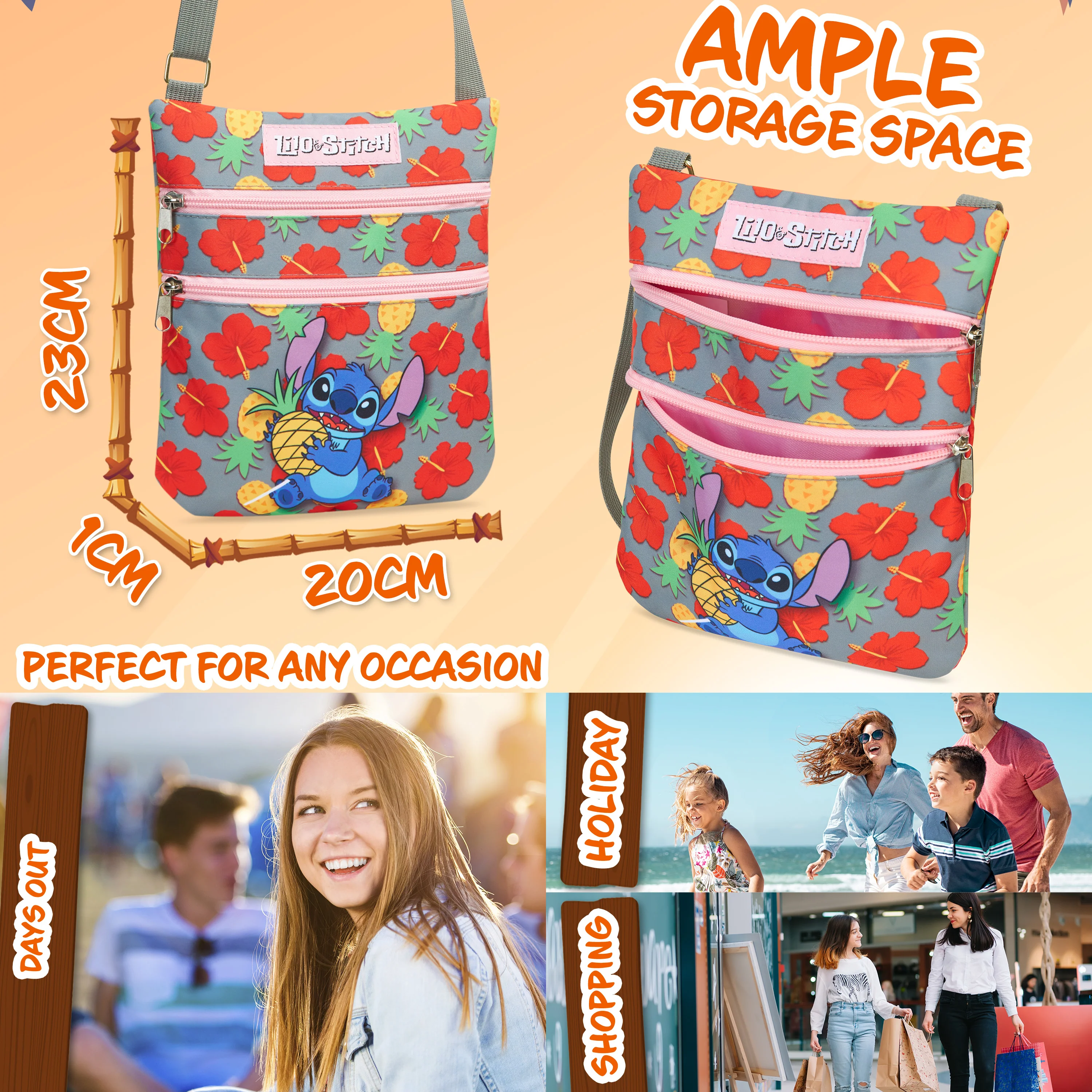 Disney Stitch Crossbody Bag for Girls Teens Shoulder Bag Long Strap Stitch Gifts - Image 4