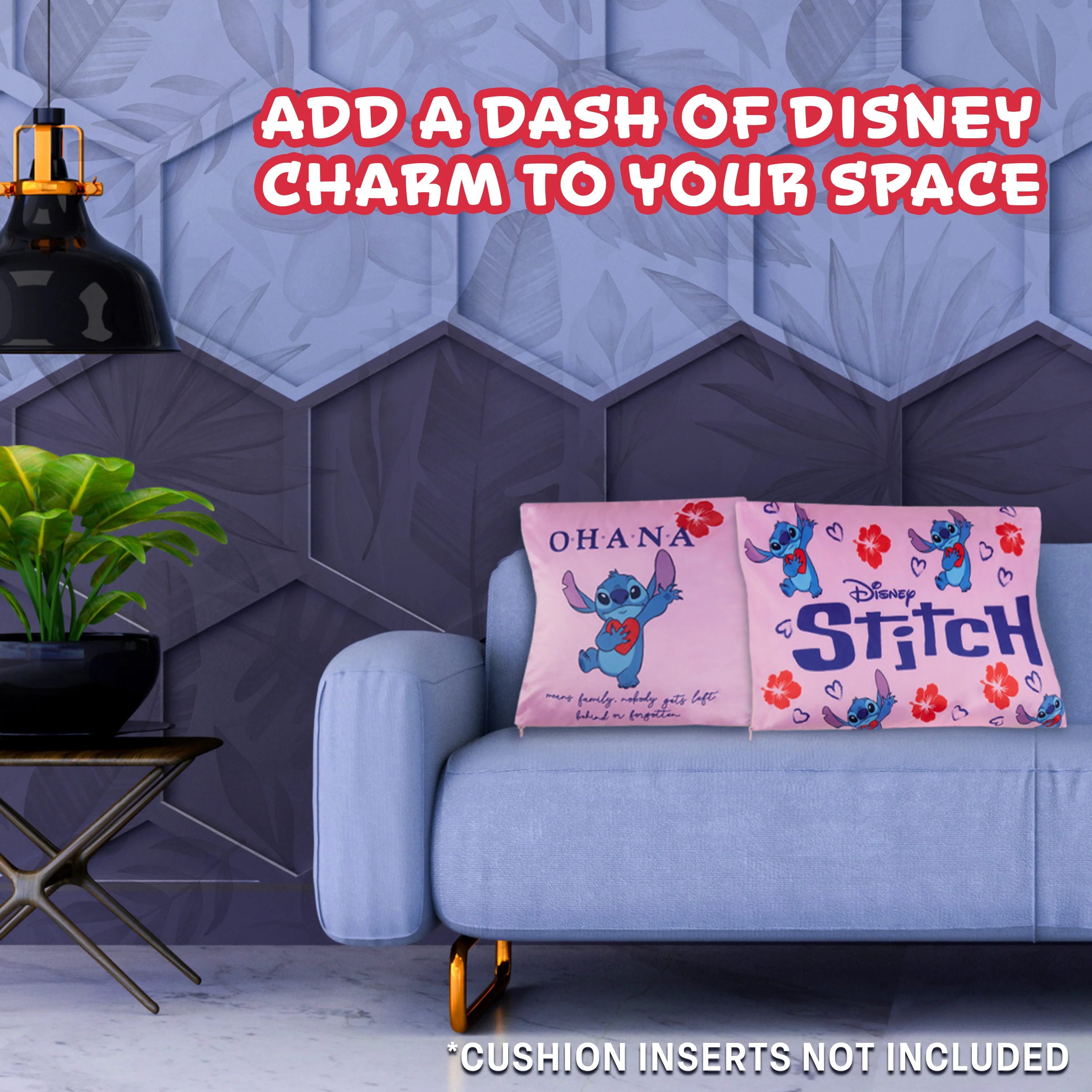Disney Stitch Cushion Covers - Set of 2 Home Decor Cushion Covers - Pink Stitch - Image 5