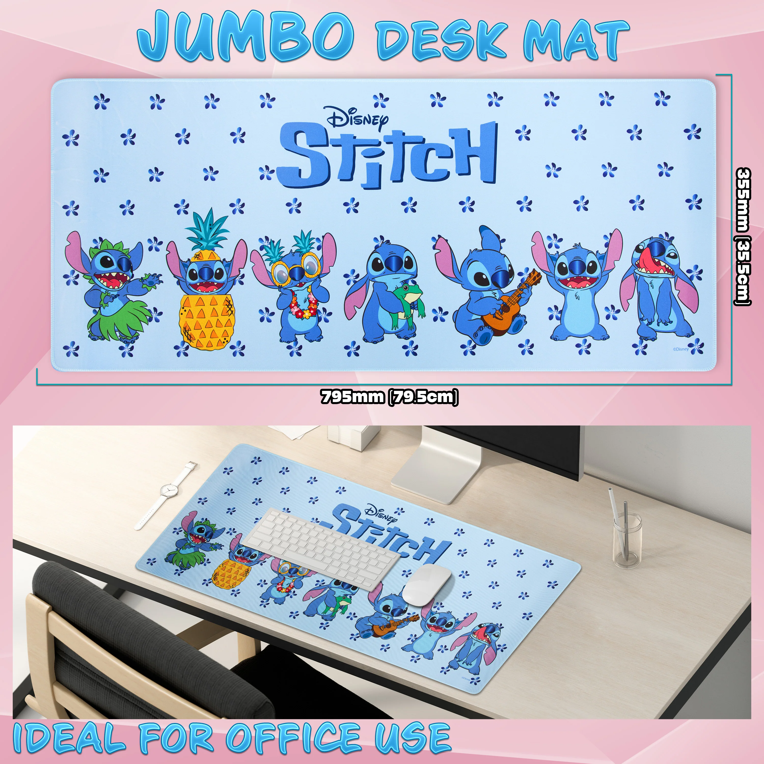 Disney Stitch Desk Mat, Large Mouse Mat - Blue Stitch - Image 3