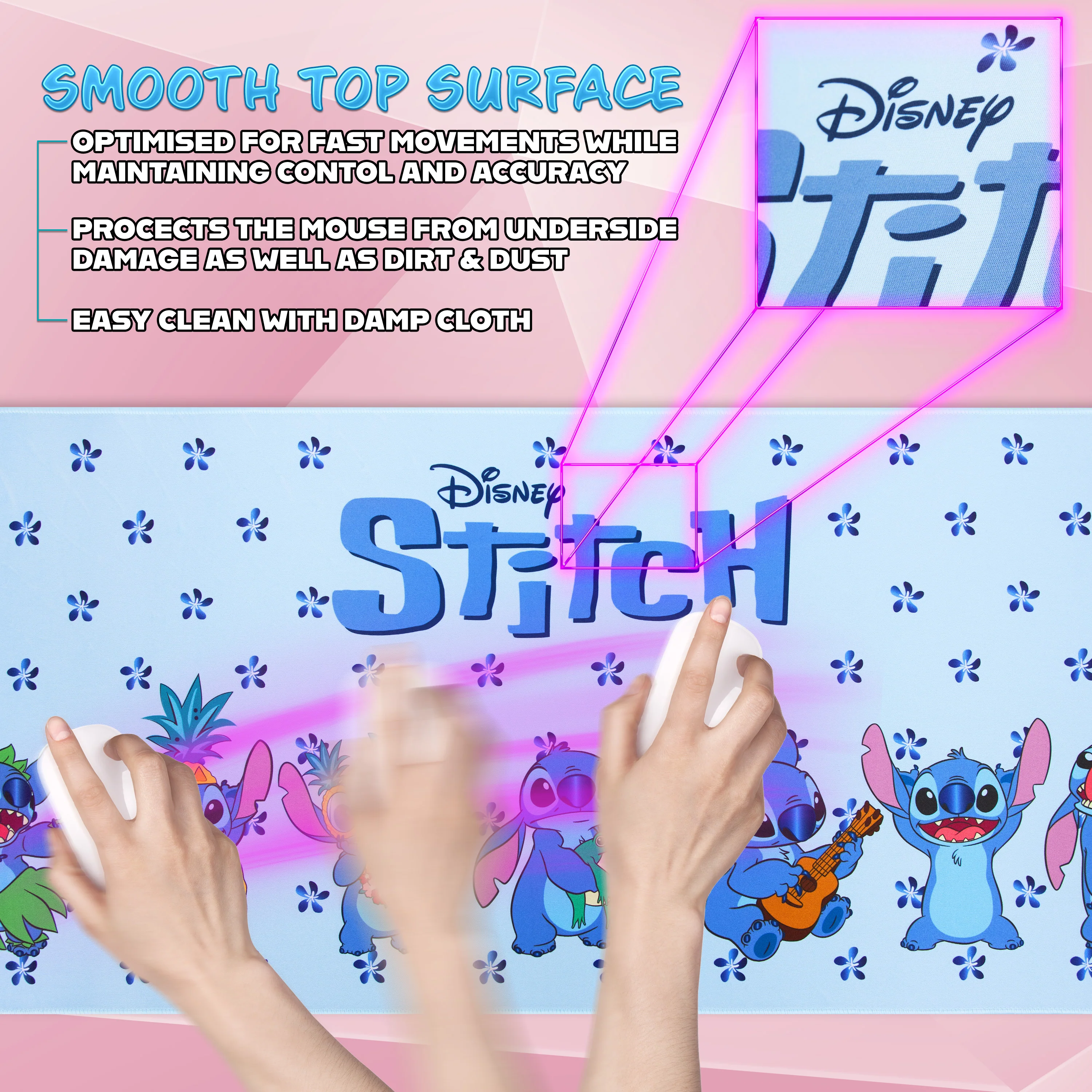 Disney Stitch Desk Mat, Large Mouse Mat - Blue Stitch - Image 4