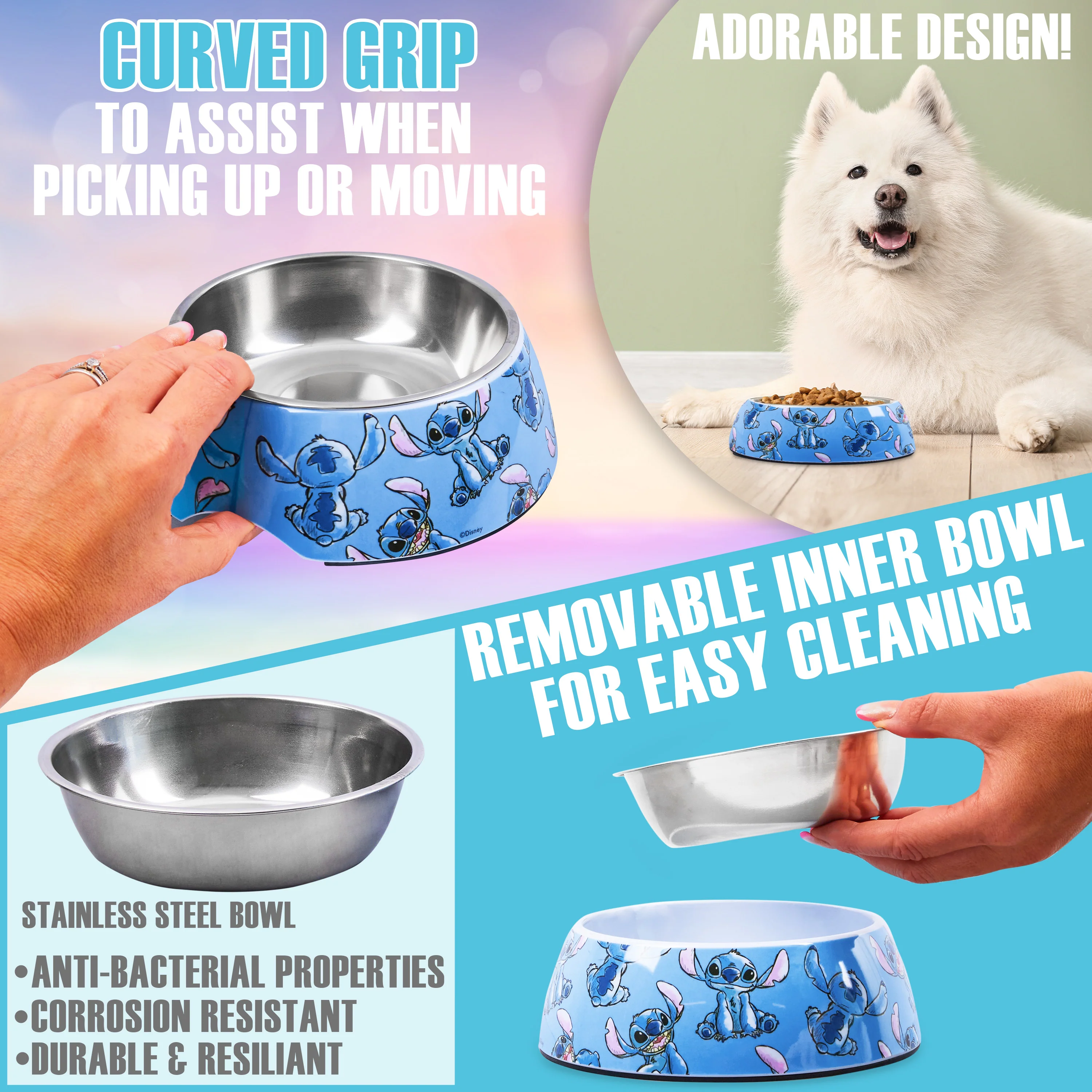 Disney Stitch Dog Toy and Food Bowl Set Squeaky Soft ToyNon Slip Food Bowl - Dog Gifts - Image 5