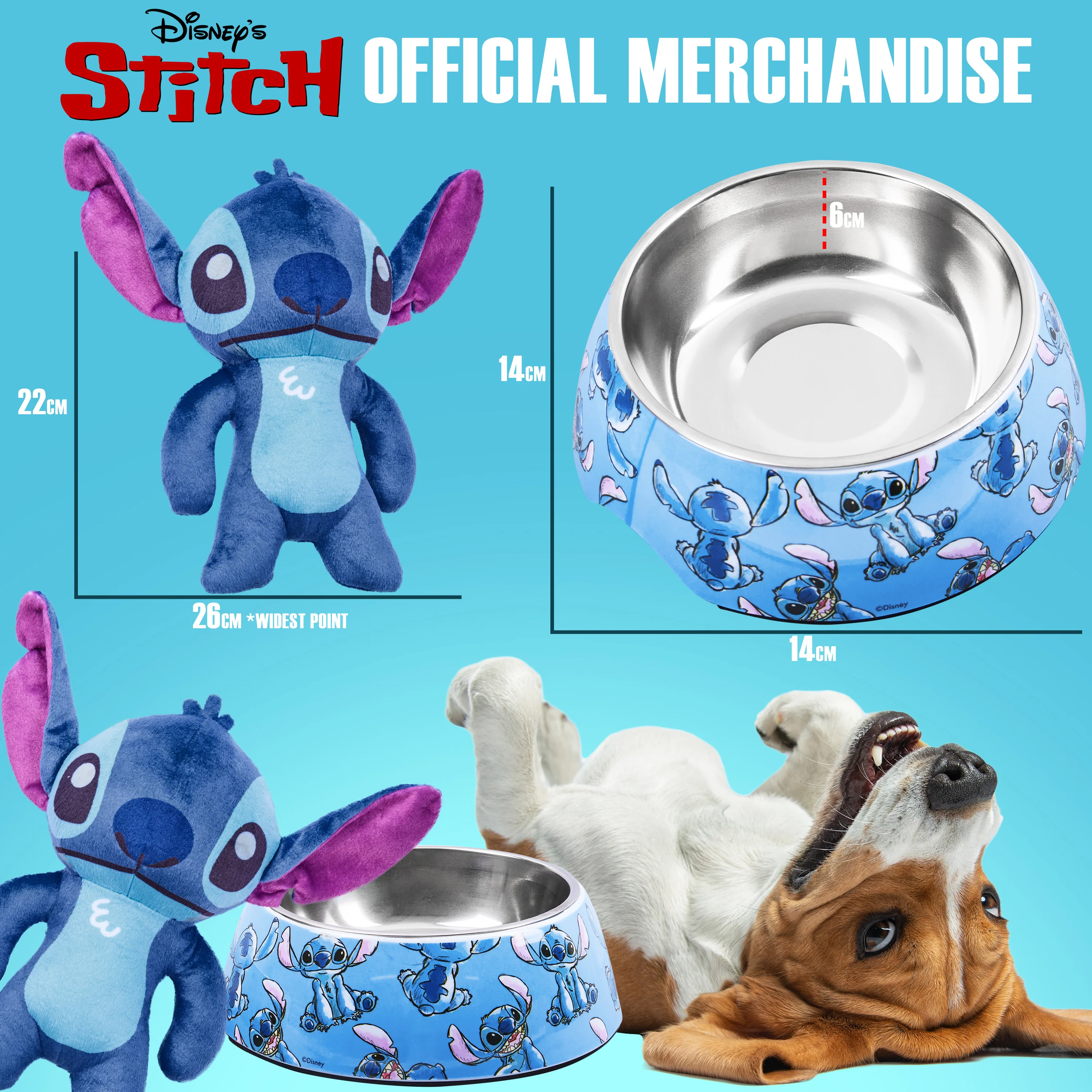 Disney Stitch Dog Toy and Food Bowl Set Squeaky Soft ToyNon Slip Food Bowl - Dog Gifts - Image 6