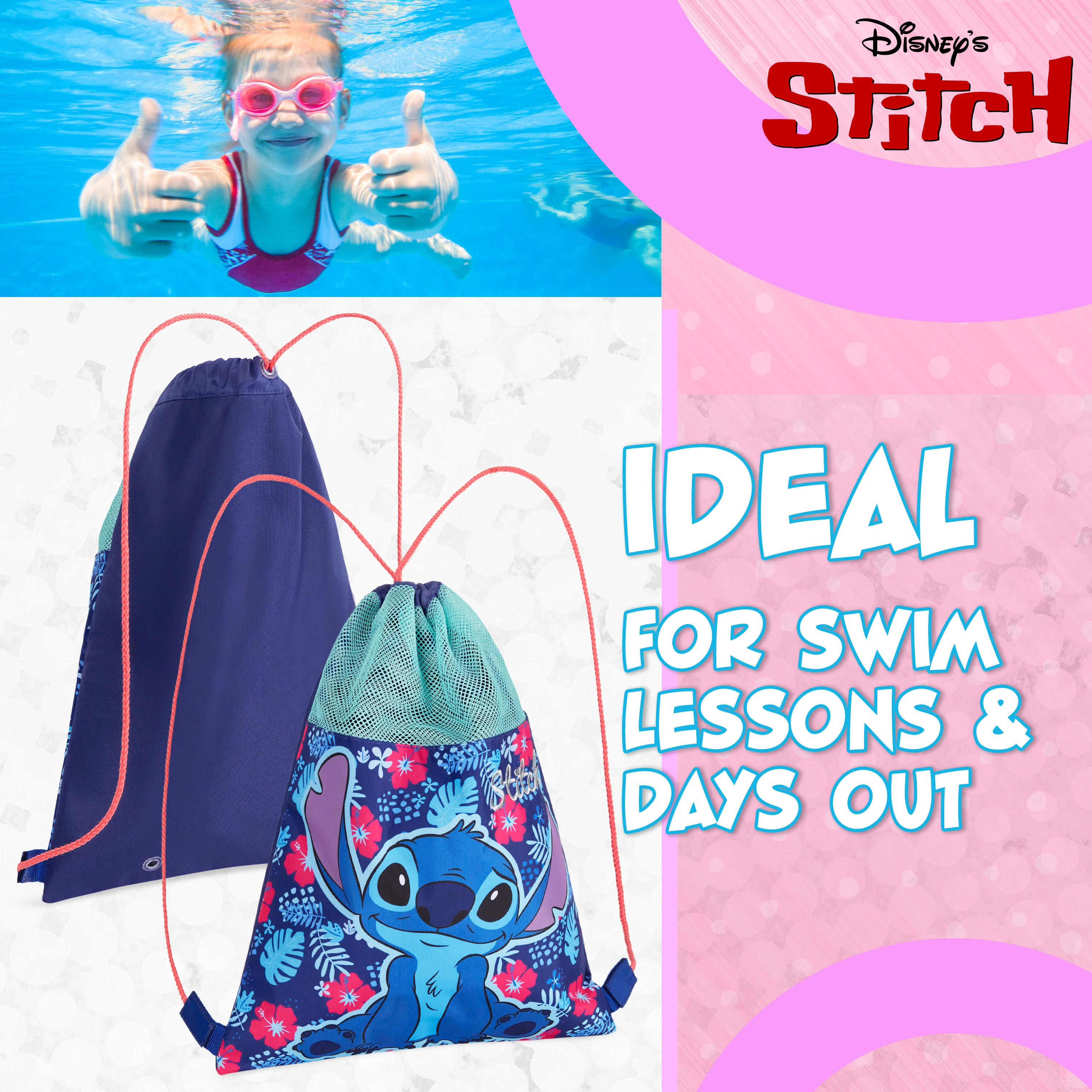 Disney Stitch Drawstring Bags for Kids Spiderman Swimming Bag - Image 4