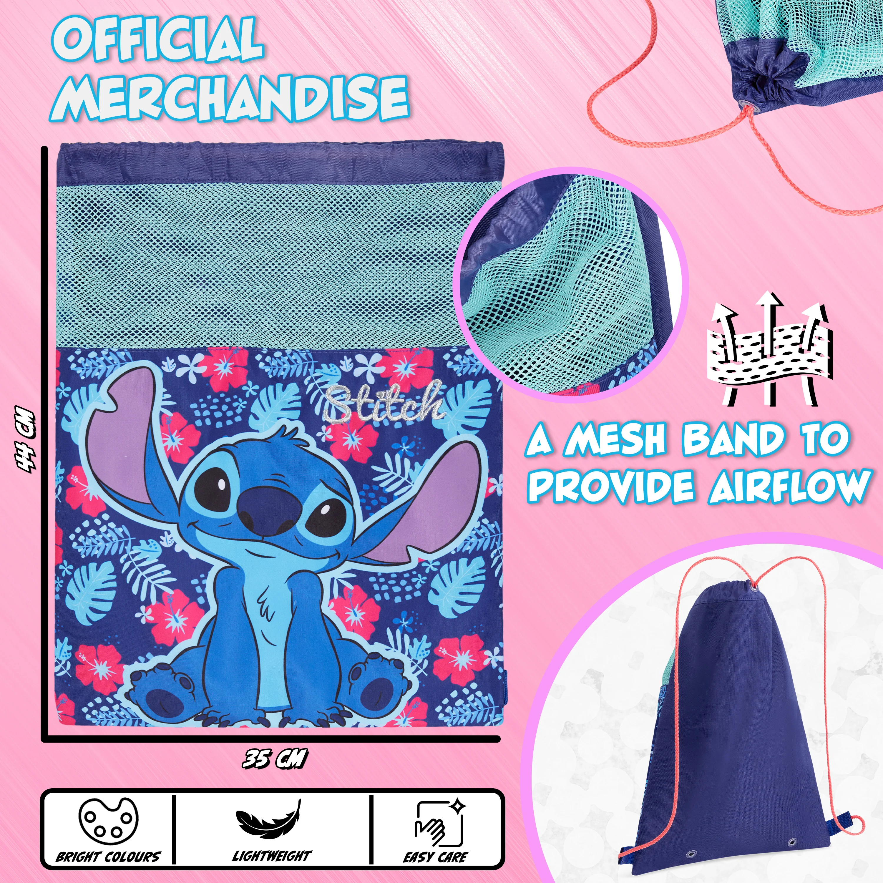 Disney Stitch Drawstring Bags for Kids Spiderman Swimming Bag - Image 6