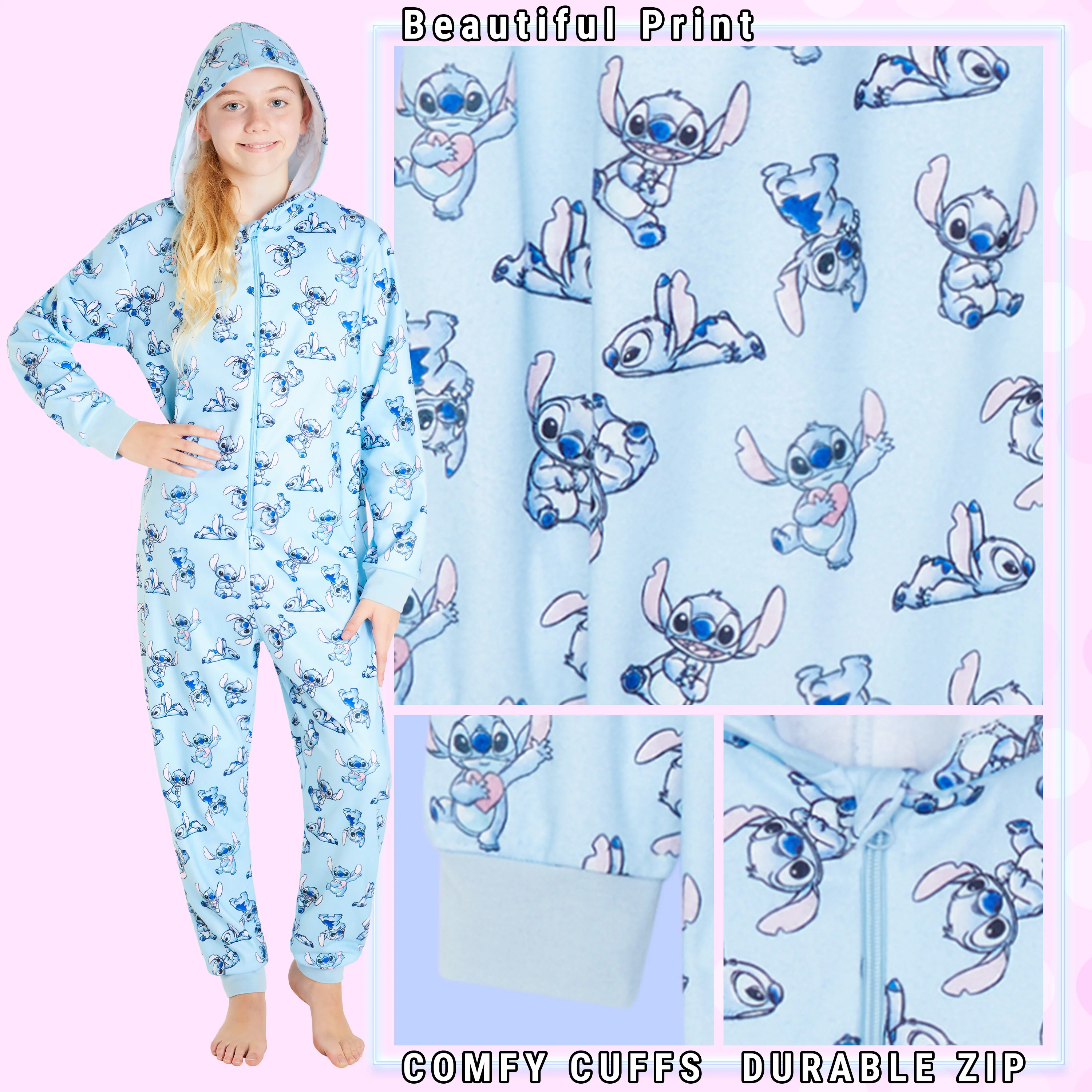 Disney Fleece Kids Onesie, Onesie for Kids - Stitch - Image 5