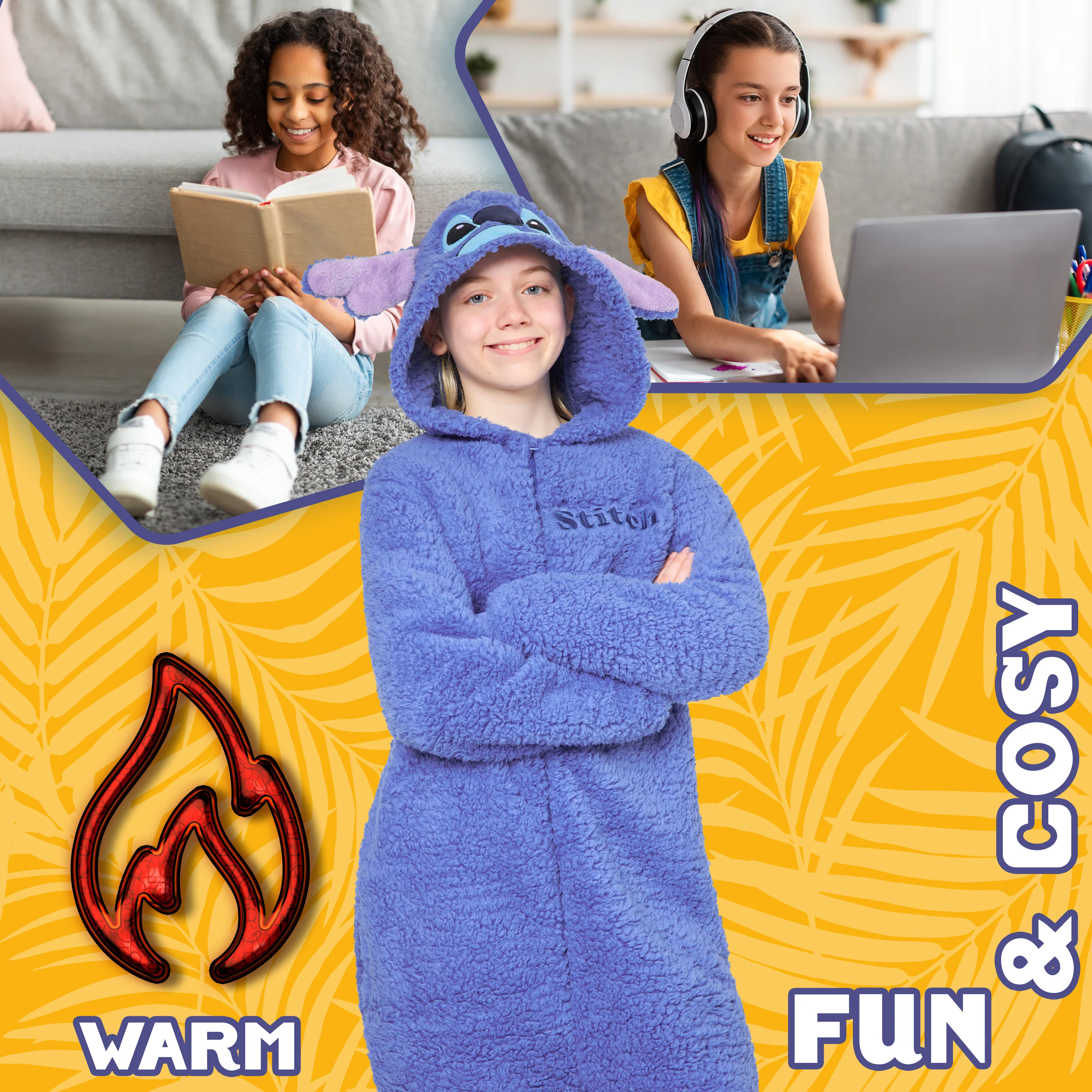 Disney Stitch Fleece Onesie for Kids & Teenagers - Image 5