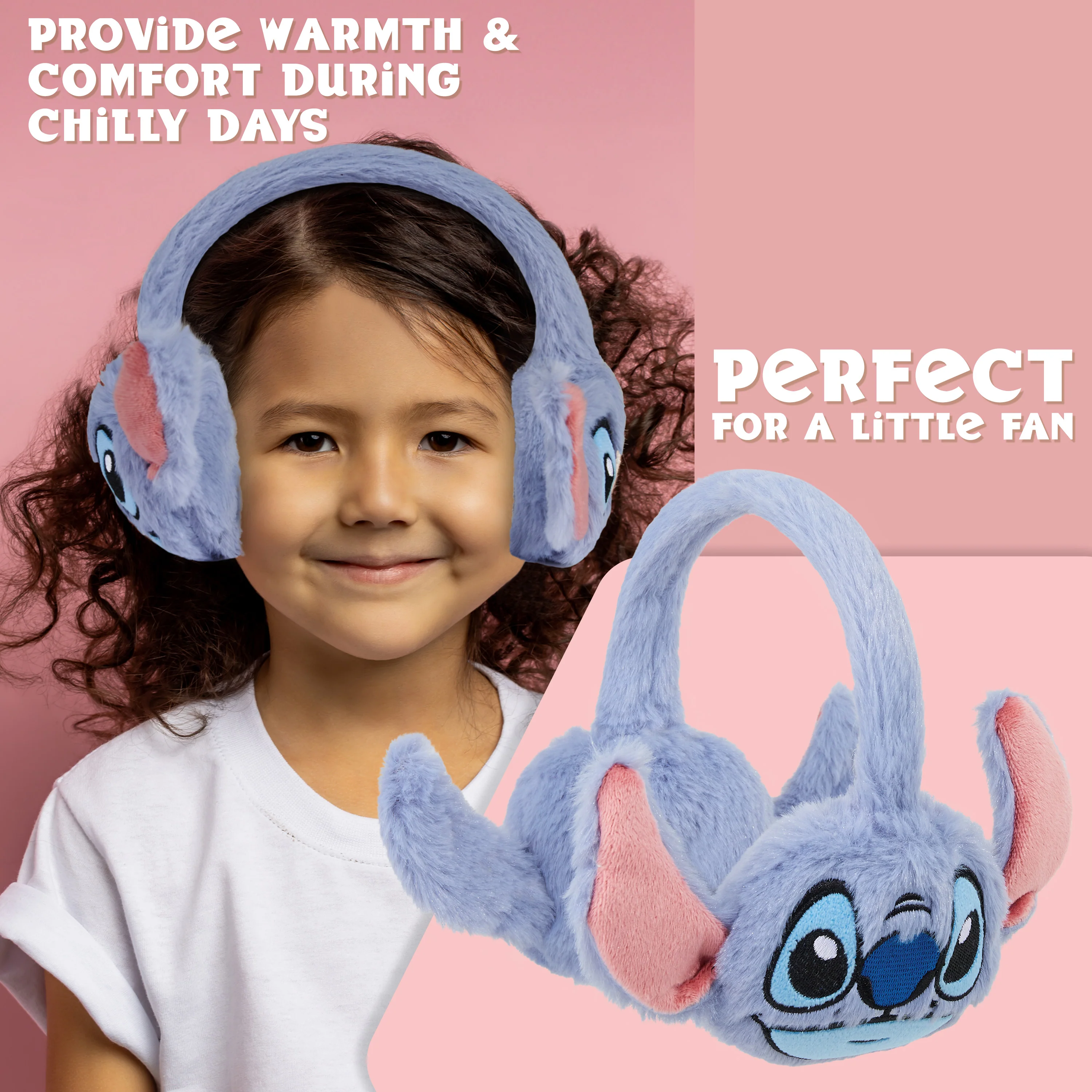 Disney Stitch Fluffy Earmuffs for Girls, Cosy Winter Accessories - Cute Gifts for Girls - Image 3