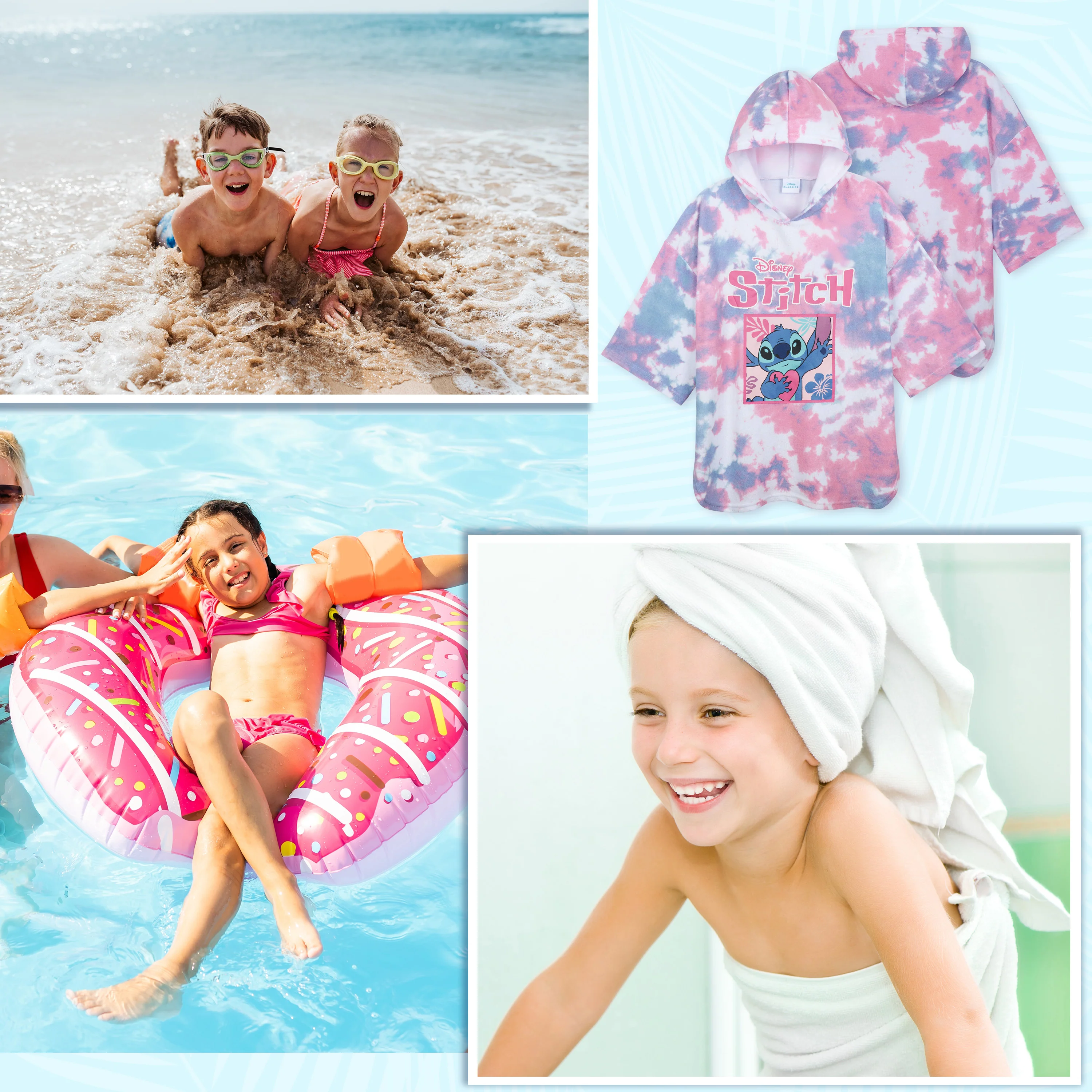 Disney Stitch for Kids & Teenagers Absorbent Changing Robe Poncho (10-13 Years) - Image 3