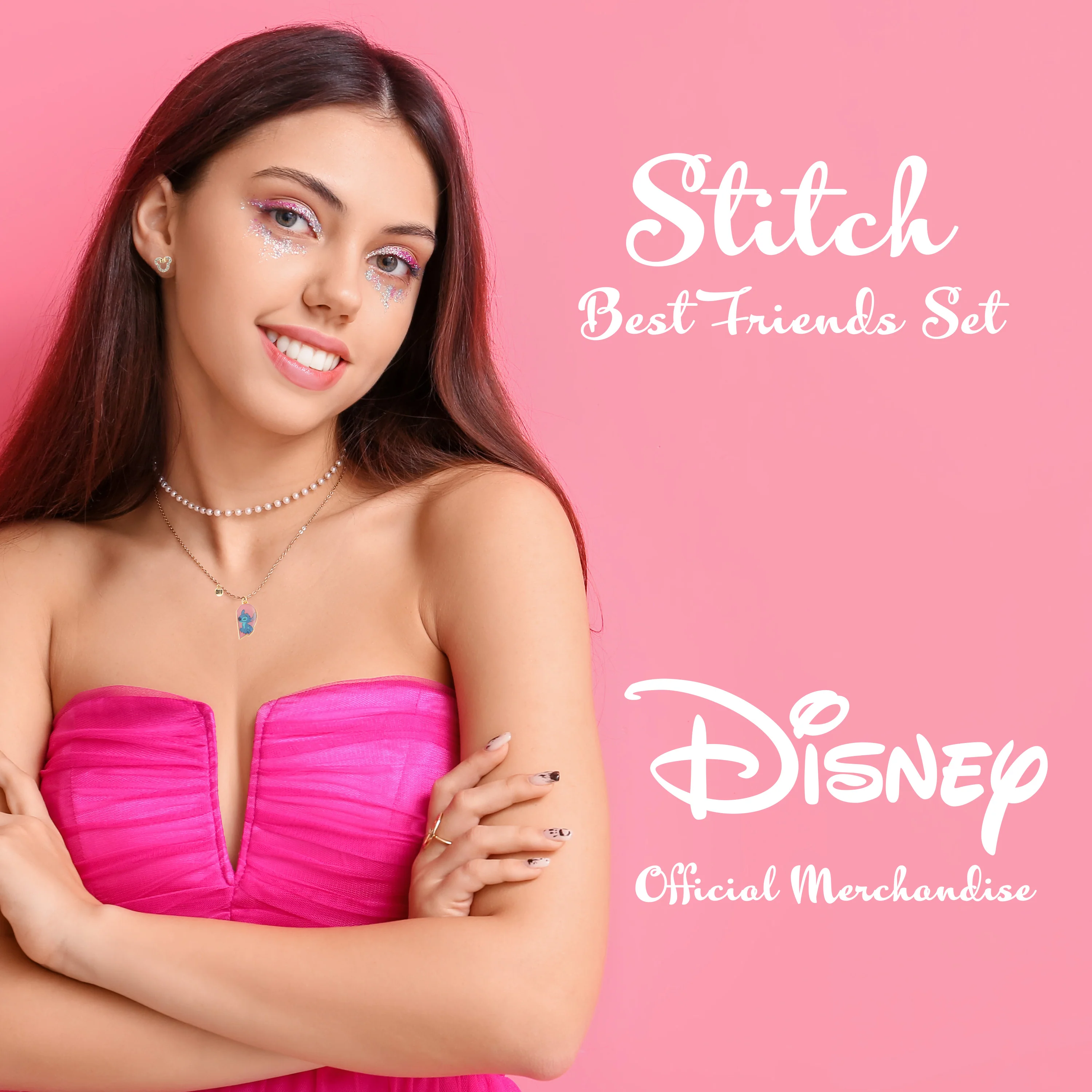 Disney Stitch Friendship Jewellery Set - Earrings, Bracelet & Necklace - Stitch & Angel - Image 3