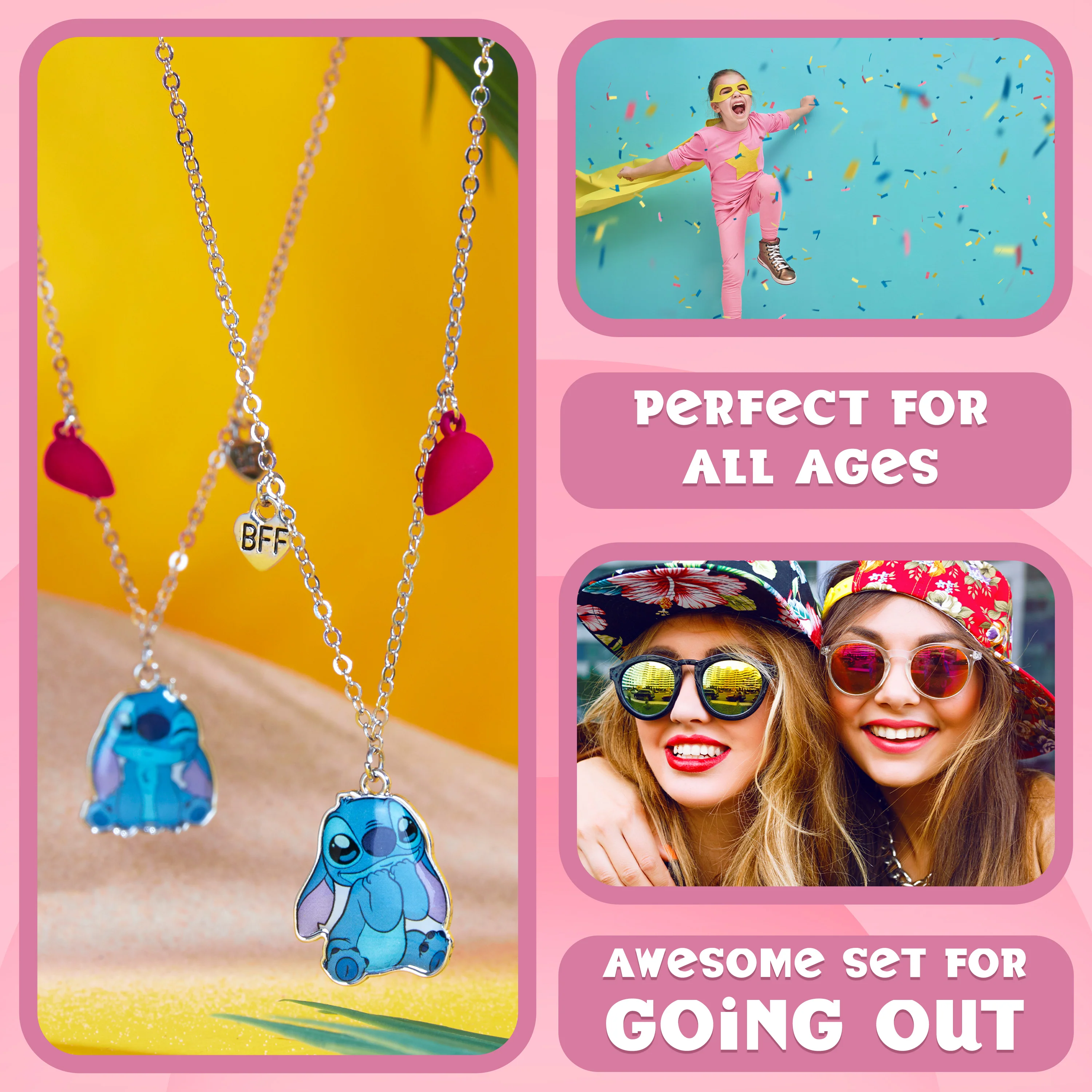 Disney Stitch Girls Jewellery Set, Friendship Necklace Set - Stitch Gifts - Image 5