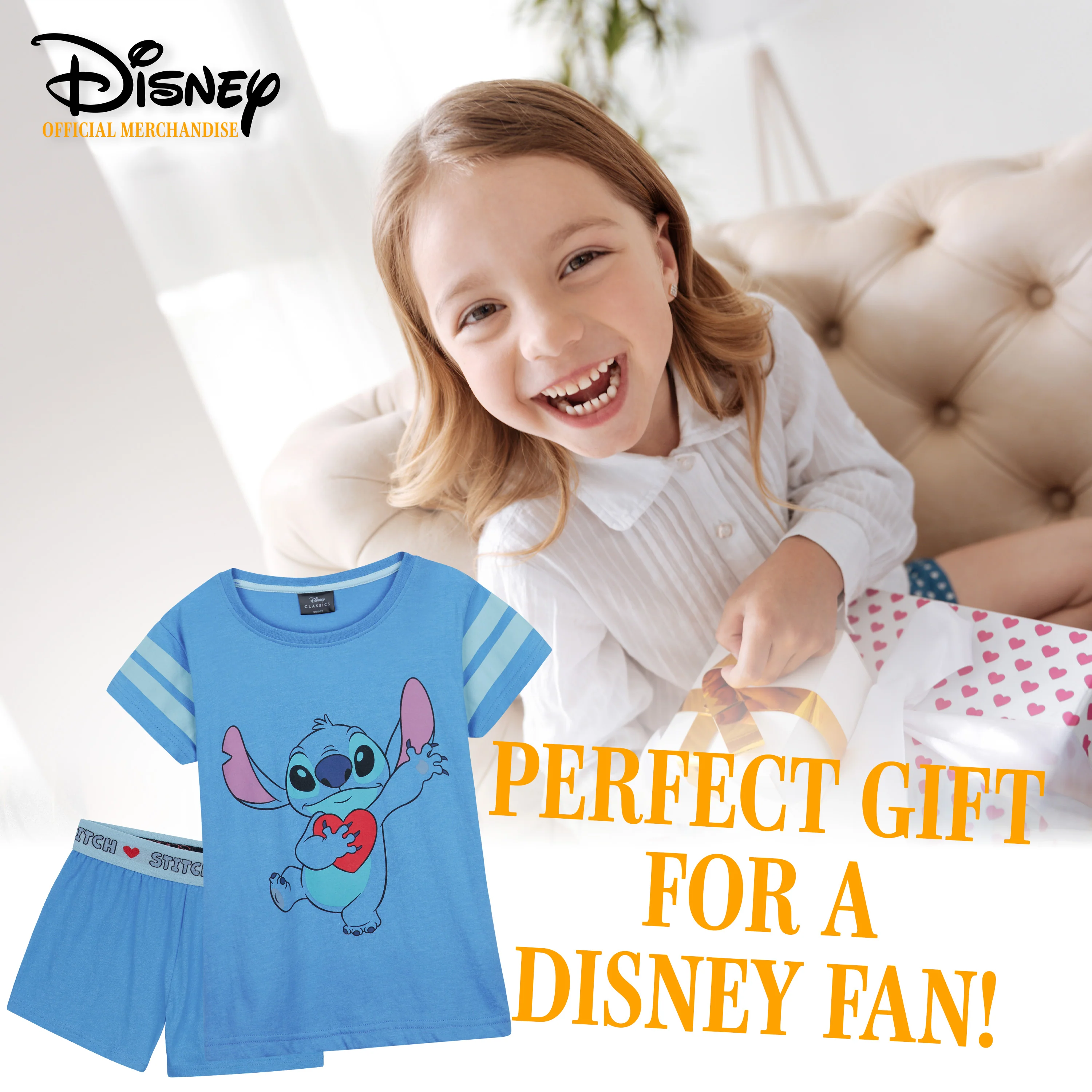 Disney Stitch Girls Pyjamas for Kids and Teens 2 Piece Nightwear - Image 3