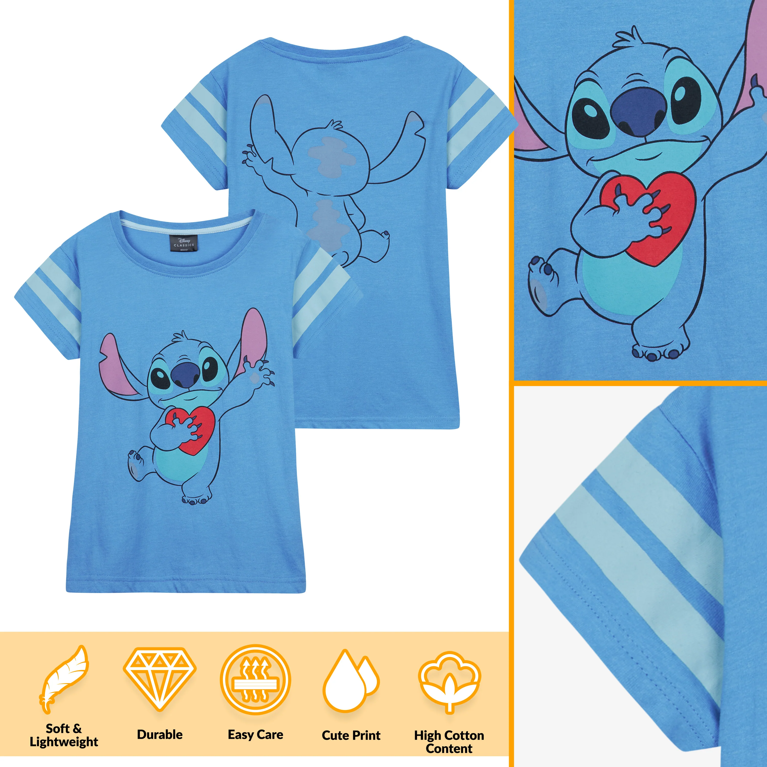 Disney Stitch Girls Pyjamas for Kids and Teens 2 Piece Nightwear - Image 4