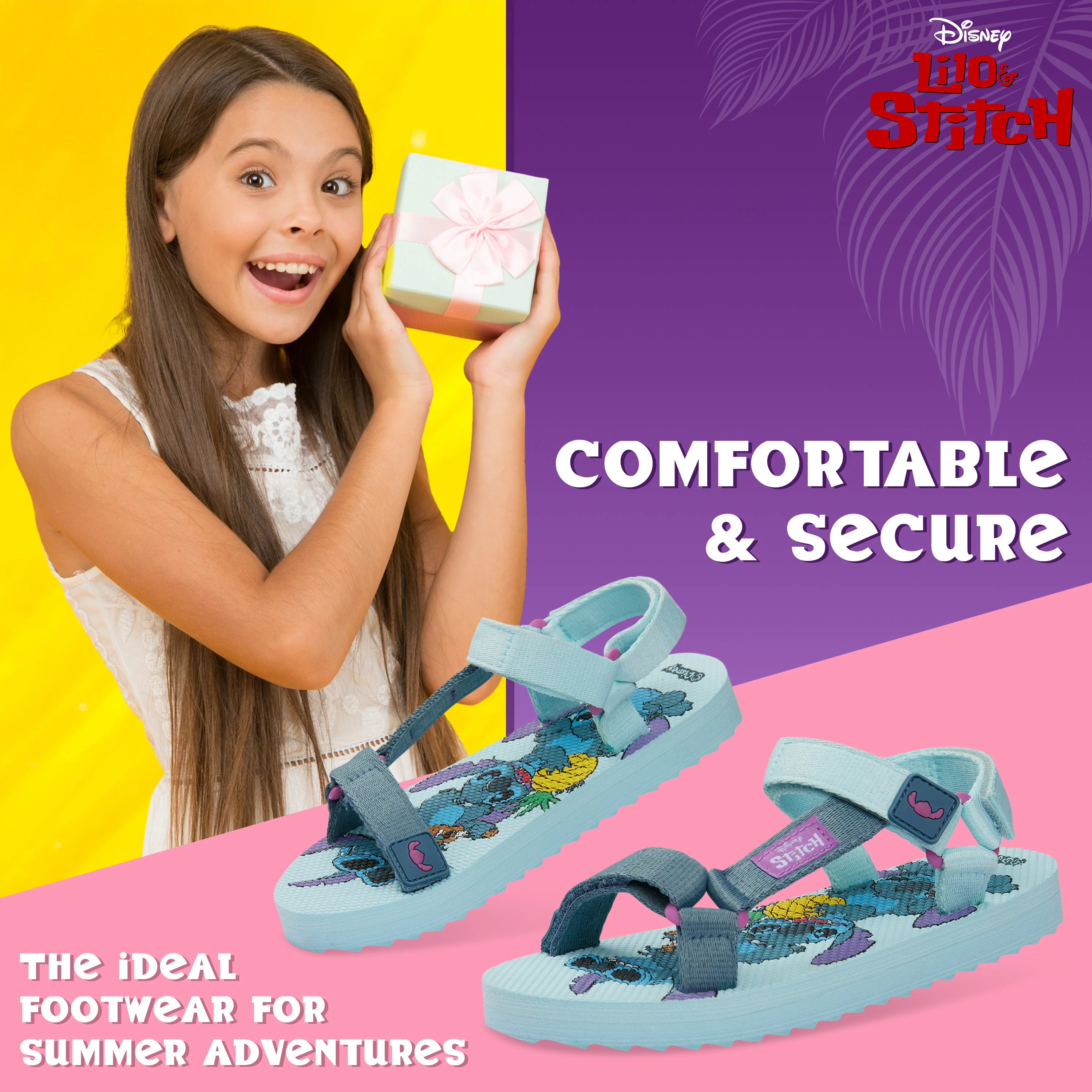 Disney Stitch Girls Sandals, Summer Shoes with Adjustable Straps - Blue - Image 3