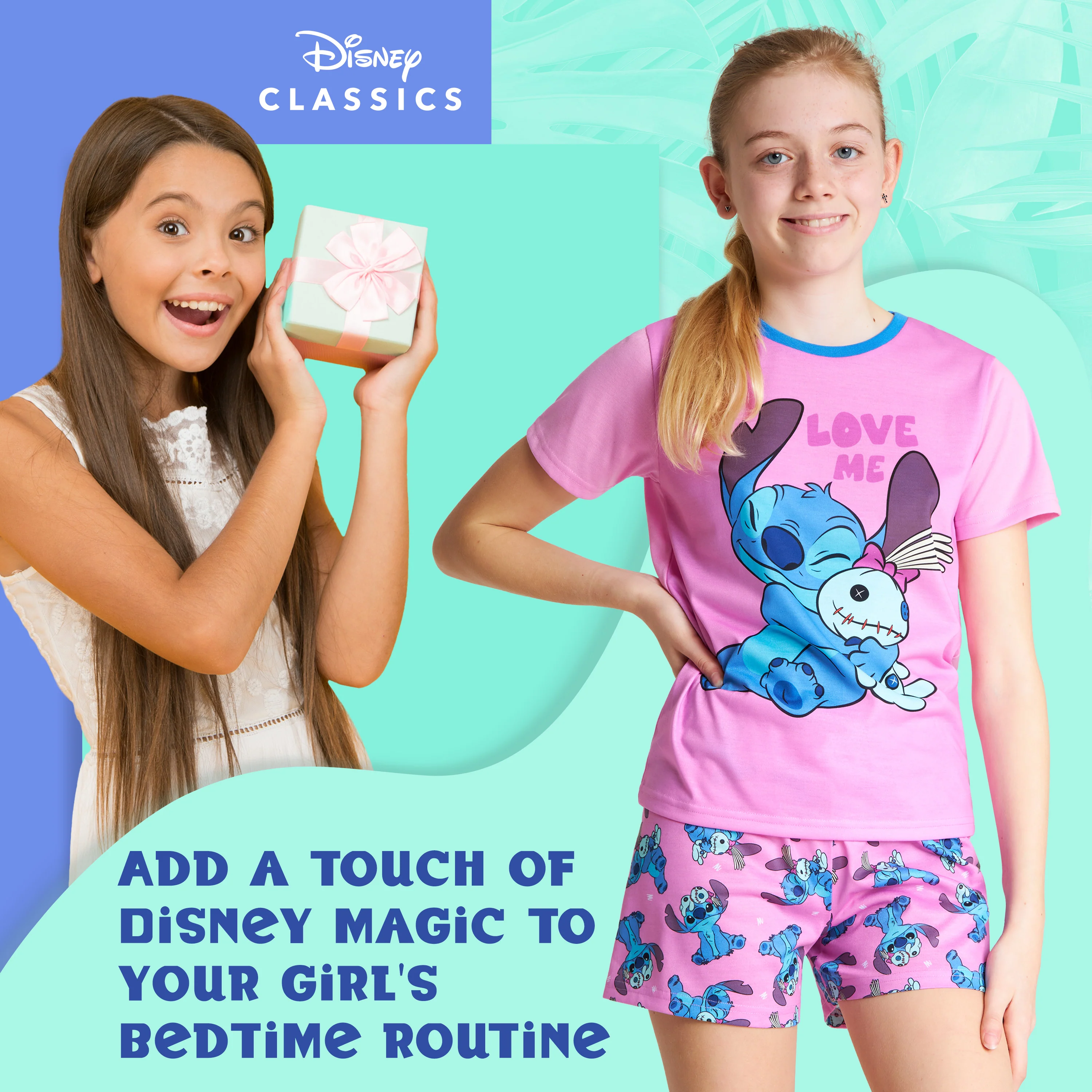 Disney Stitch Girls Short Pyjama Set, Soft Breathable Lounge Wear - Stitch Gifts for Girls - Image 3