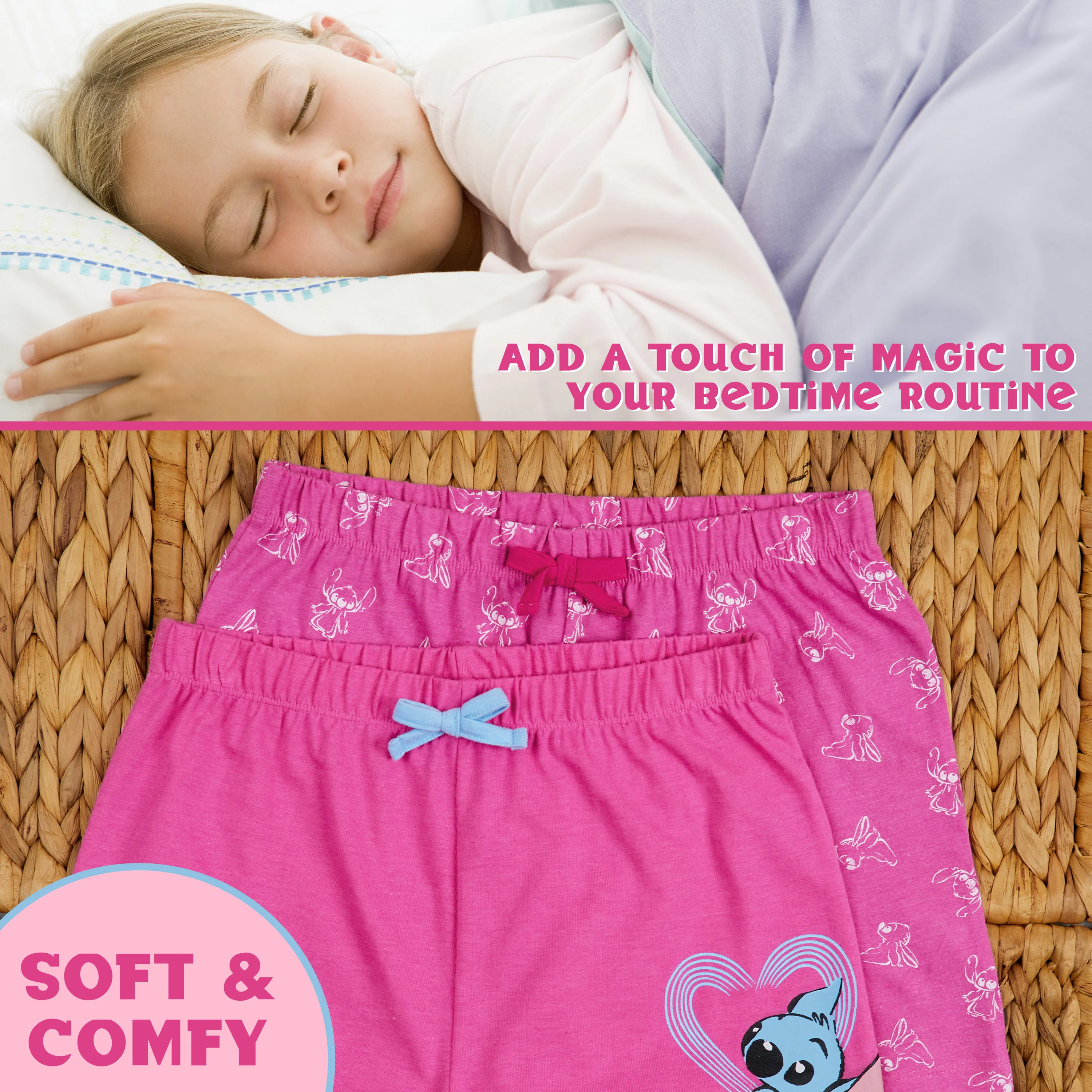 Disney Stitch Girls Short Pyjama Sets, Cosy Breathable Loungewear - Stitch Gifts - Image 4