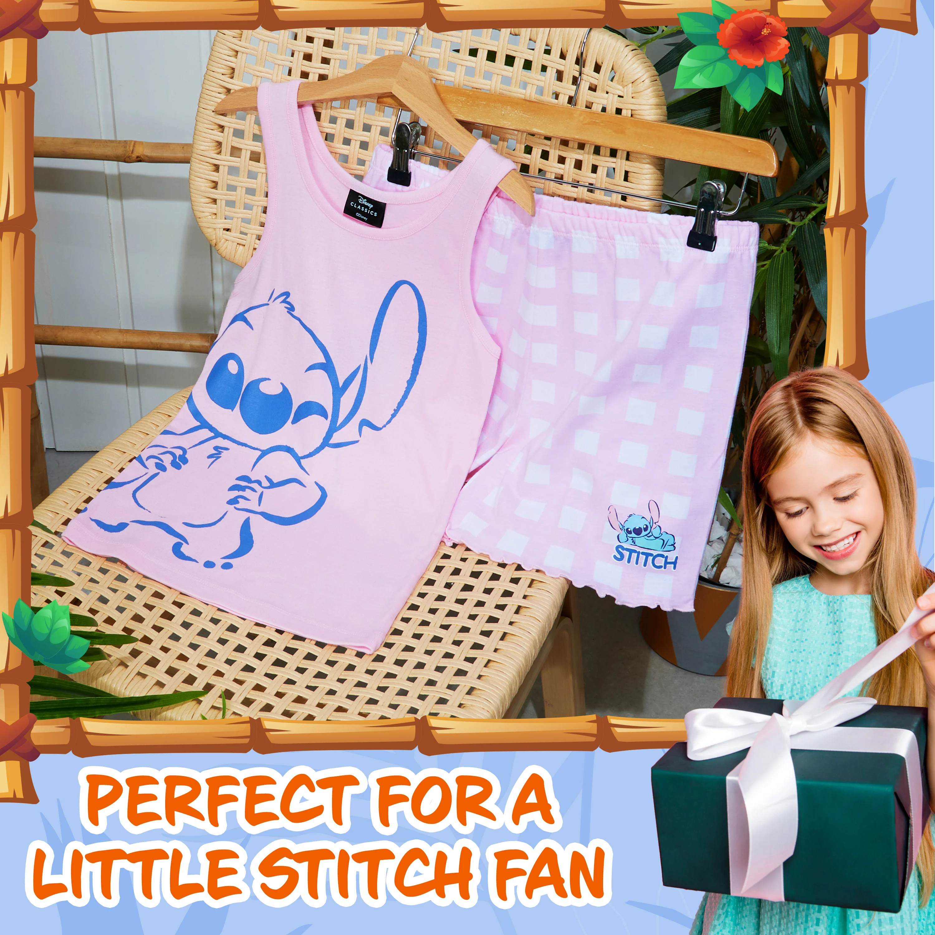 Disney Stitch Girls Short Pyjamas, Soft Breathable Loungewear - Stitch Gifts - Image 2