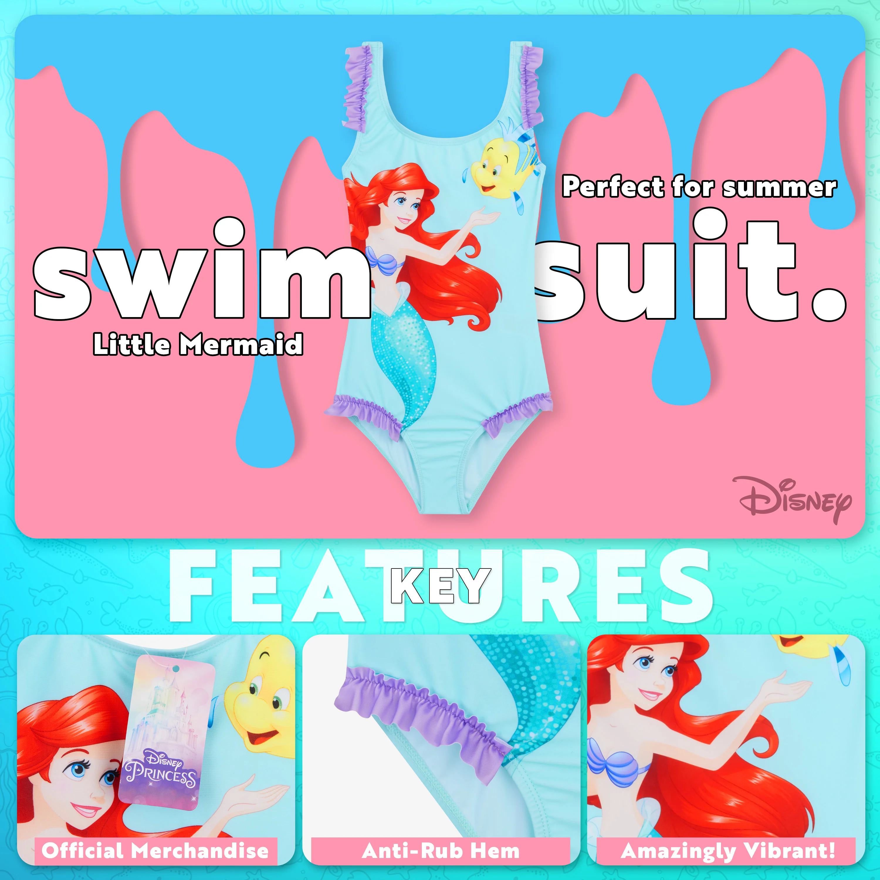 Disney Stitch Girls Swimming Costume Stretchy One Piece Swimsuit Comfy Teenagers Swimwear Beach Pool Holiday Essentials - Image 3