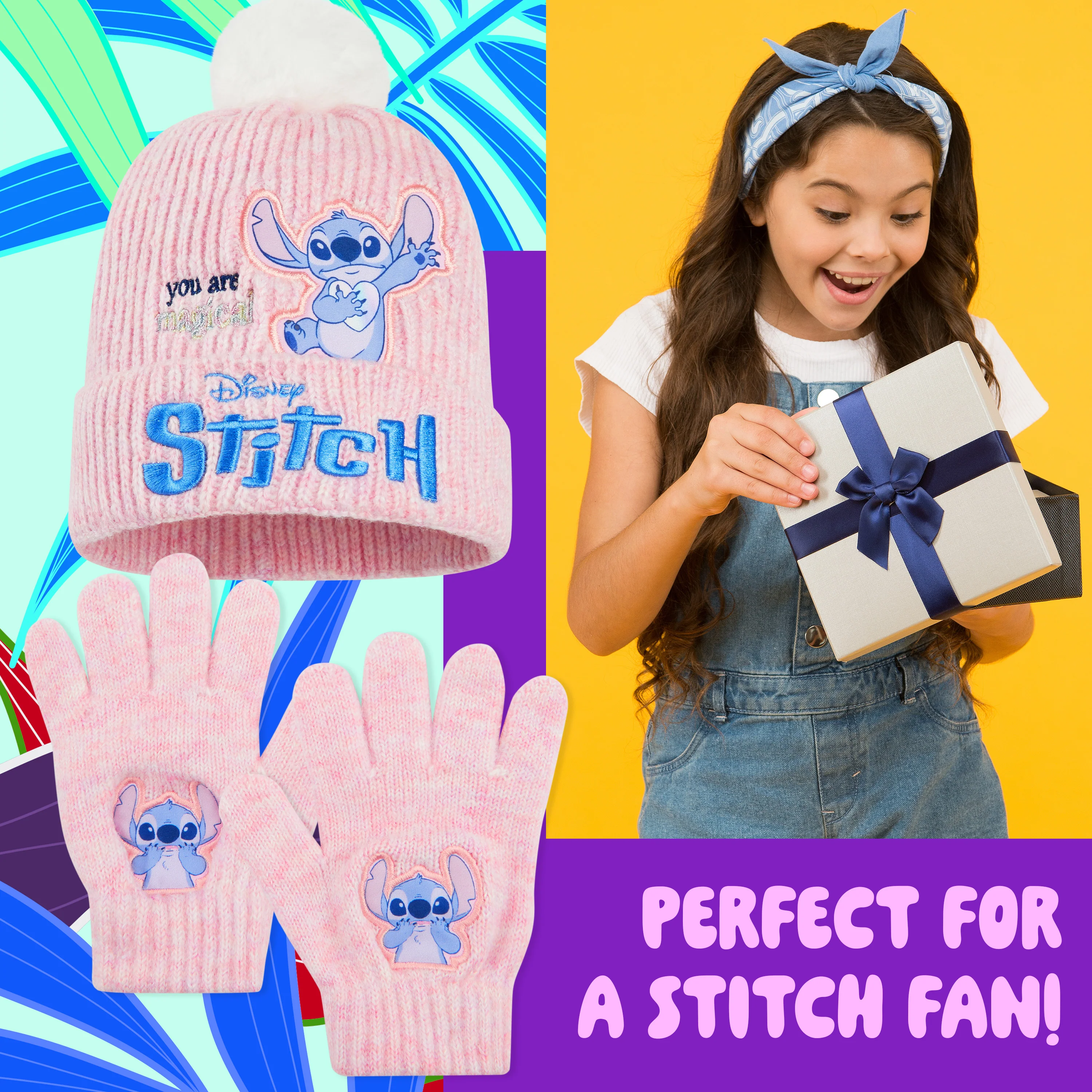 Disney Stitch Girls Winter Accessories Set for School or Travel - Stitch Gifts - Image 3