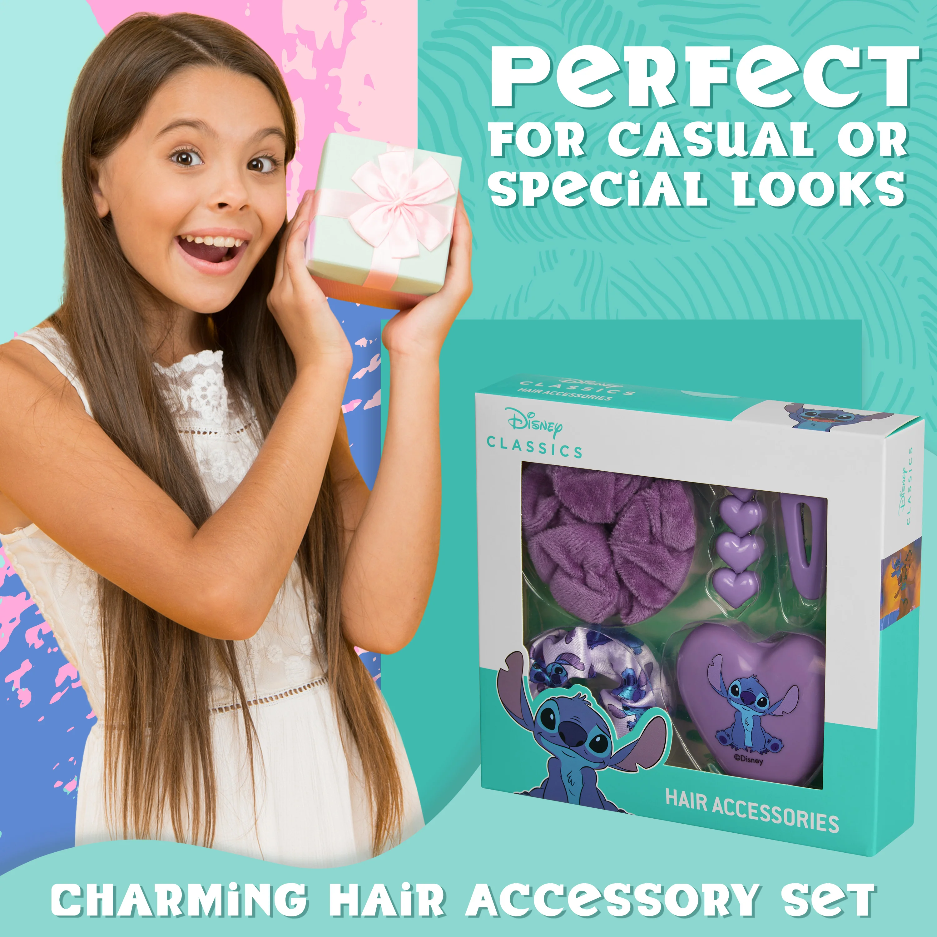 Disney Stitch Hair Clips and Hair Accessories Set Scrunchie Brush - Stitch Gifts - Image 3