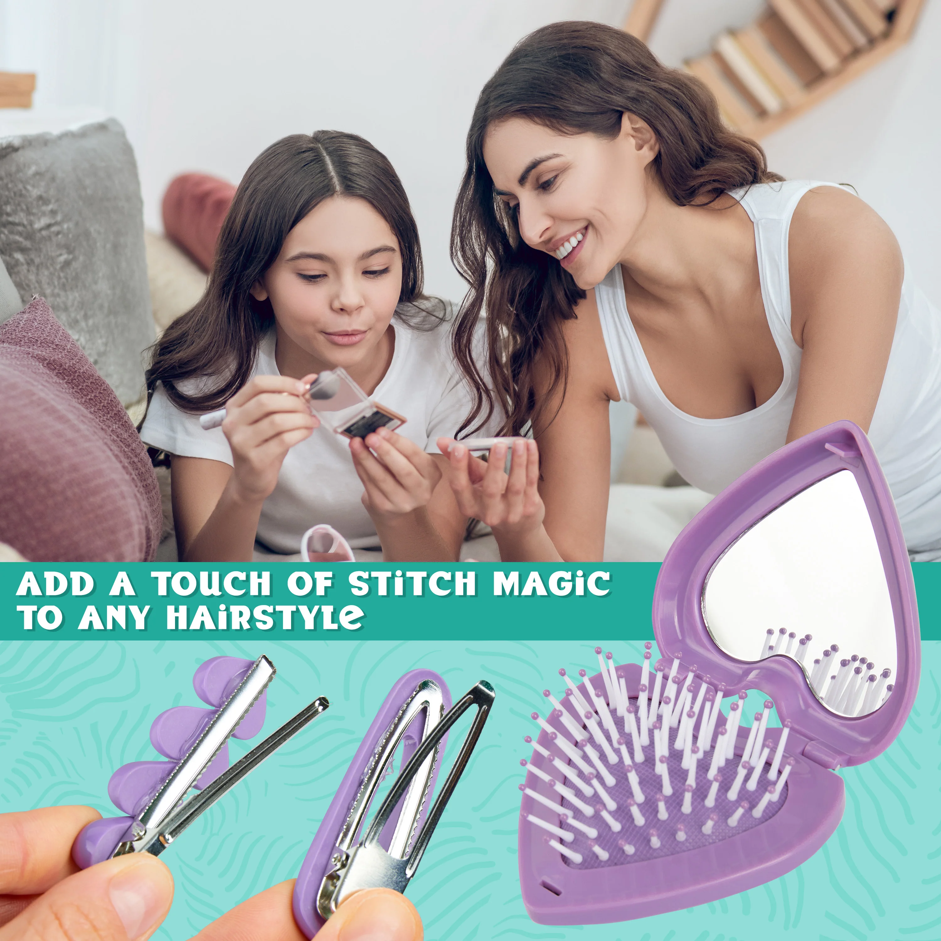 Disney Stitch Hair Clips and Hair Accessories Set Scrunchie Brush - Stitch Gifts - Image 5