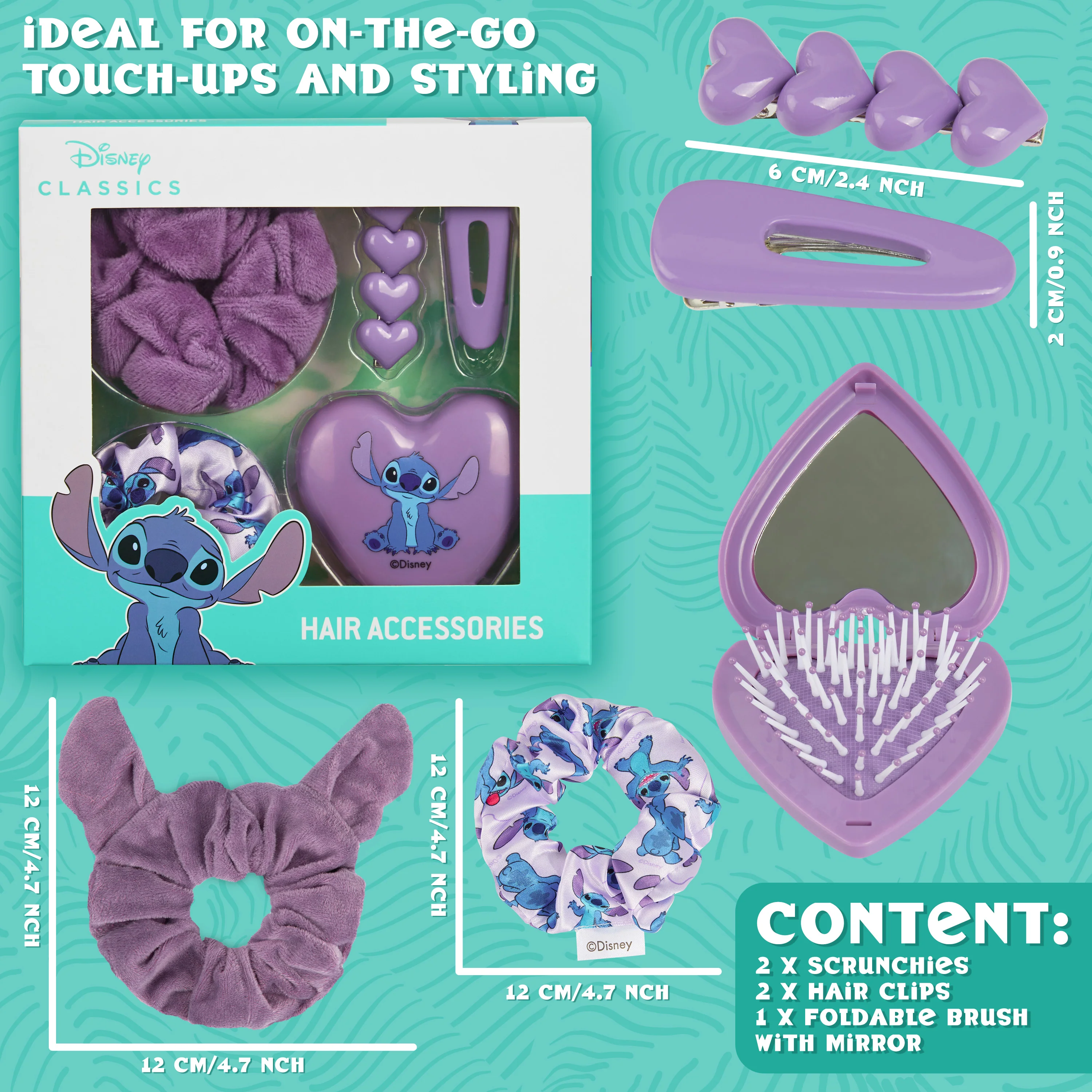 Disney Stitch Hair Clips and Hair Accessories Set Scrunchie Brush - Stitch Gifts - Image 6