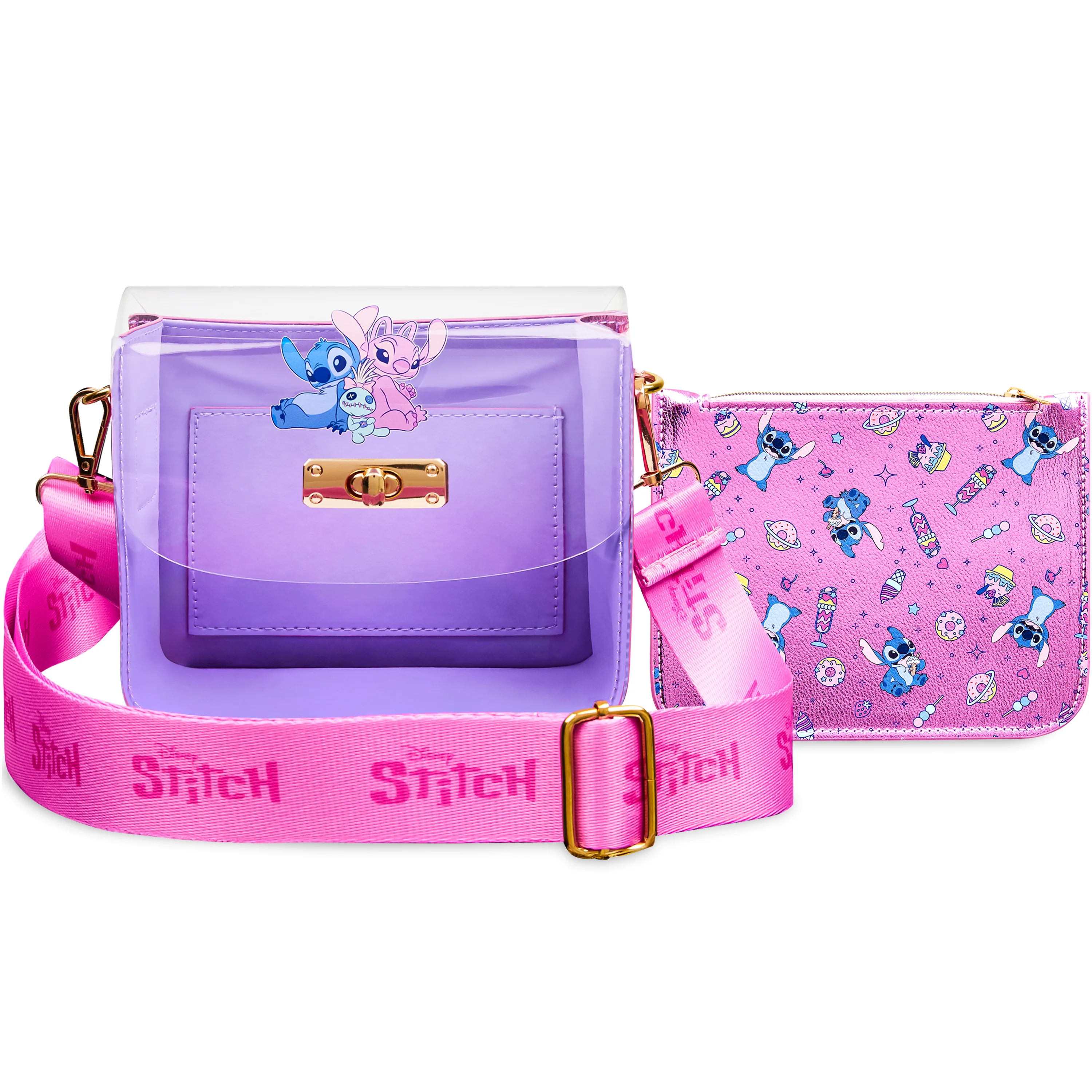 Disney Stitch Handbag for Girls Teens Crossbody Shoulder Bag and Zipped Coin Purse Travel Holiday Shopping Stitch Gifts