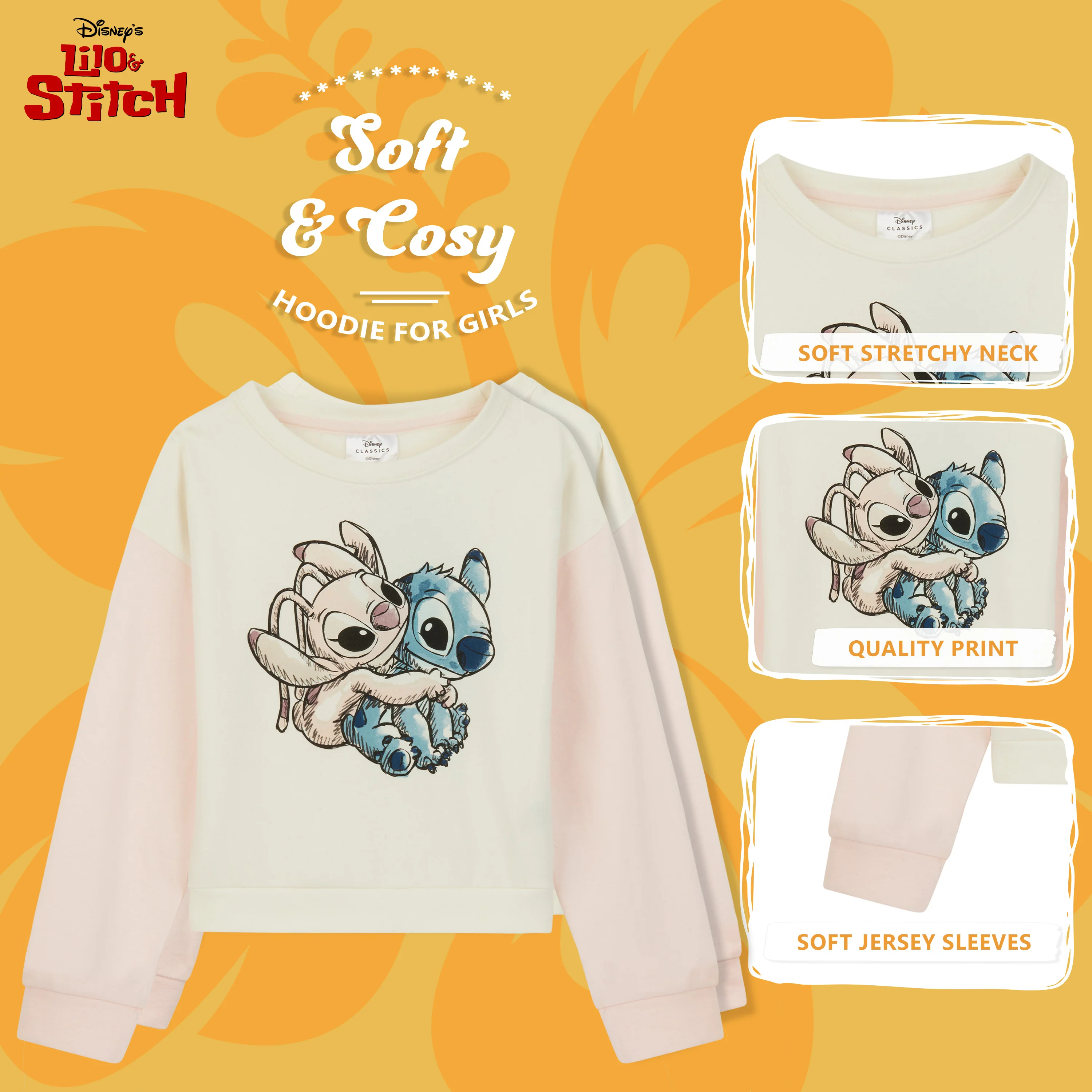 Disney Stitch Hoodie for Girls - Cropped Sweatshirt Fashion Top for Girls and Teenagers 7-14 Years - Stitch Gifts - Image 4