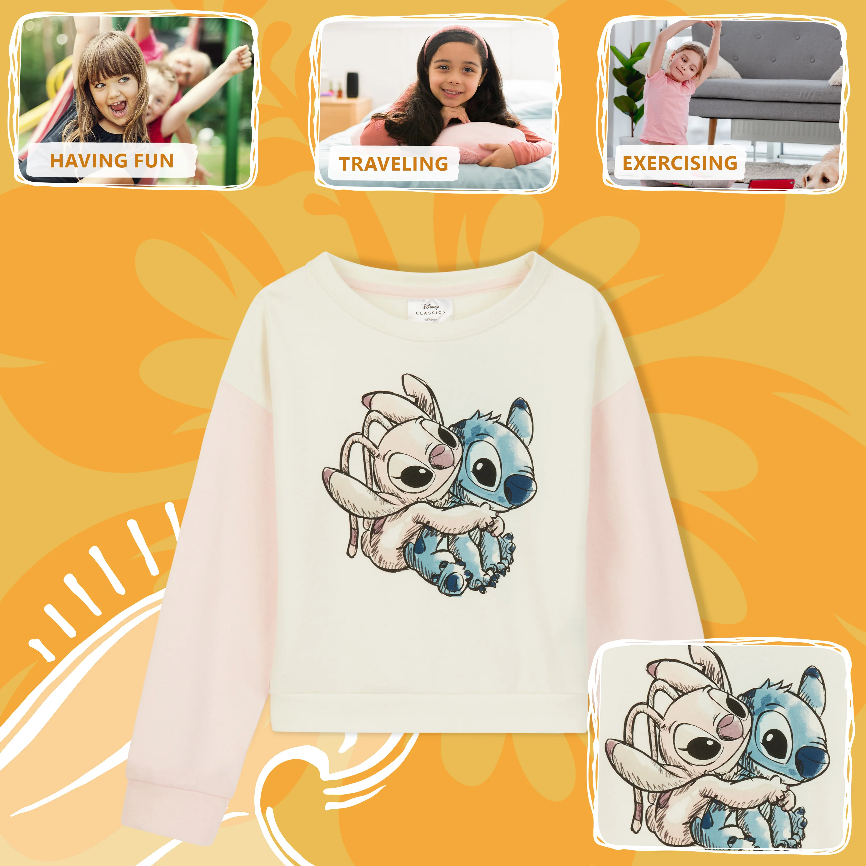 Disney Stitch Hoodie for Girls - Cropped Sweatshirt Fashion Top for Girls and Teenagers 7-14 Years - Stitch Gifts - Image 5