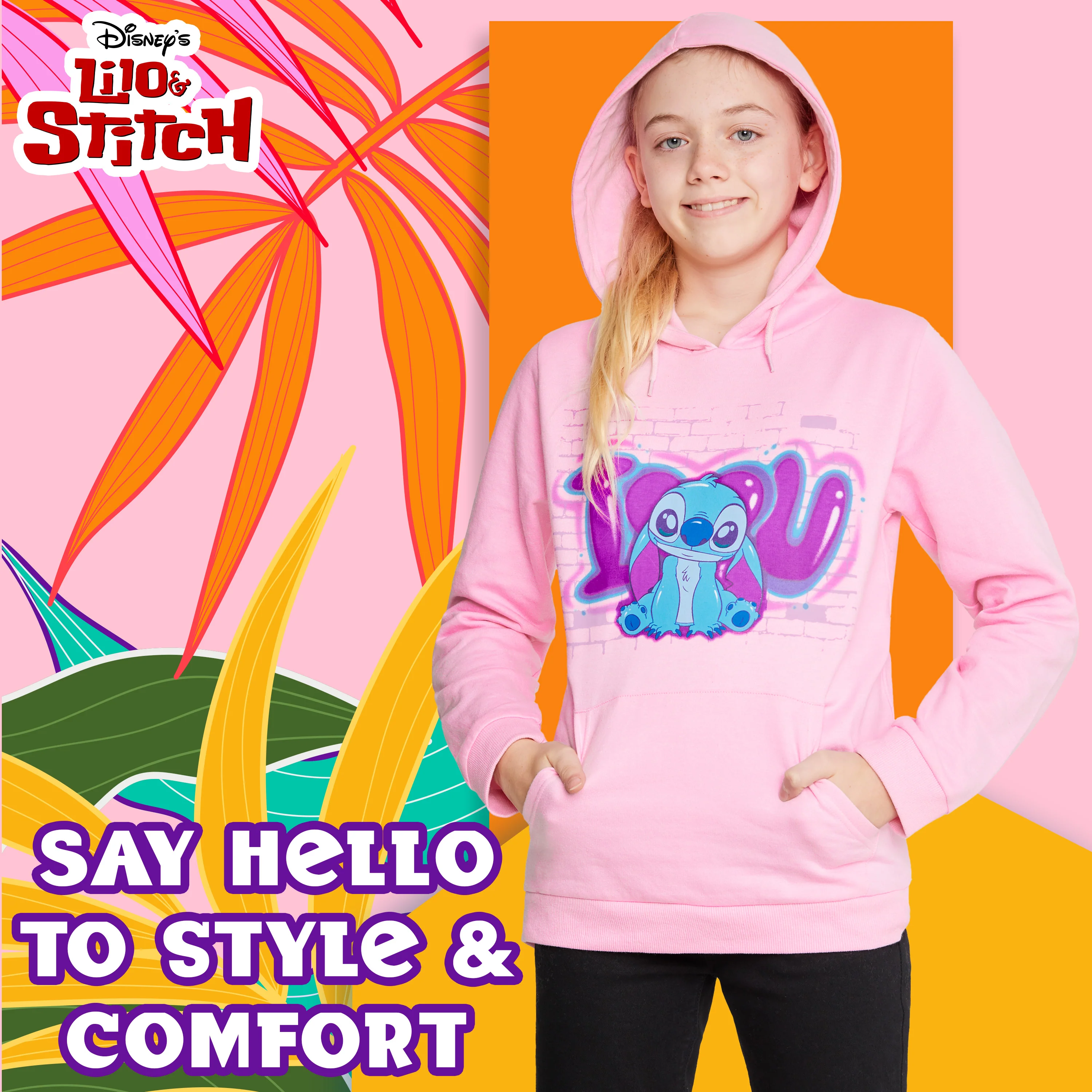 Disney Stitch Hoodies for Girls - Pink Stitch - Image 2