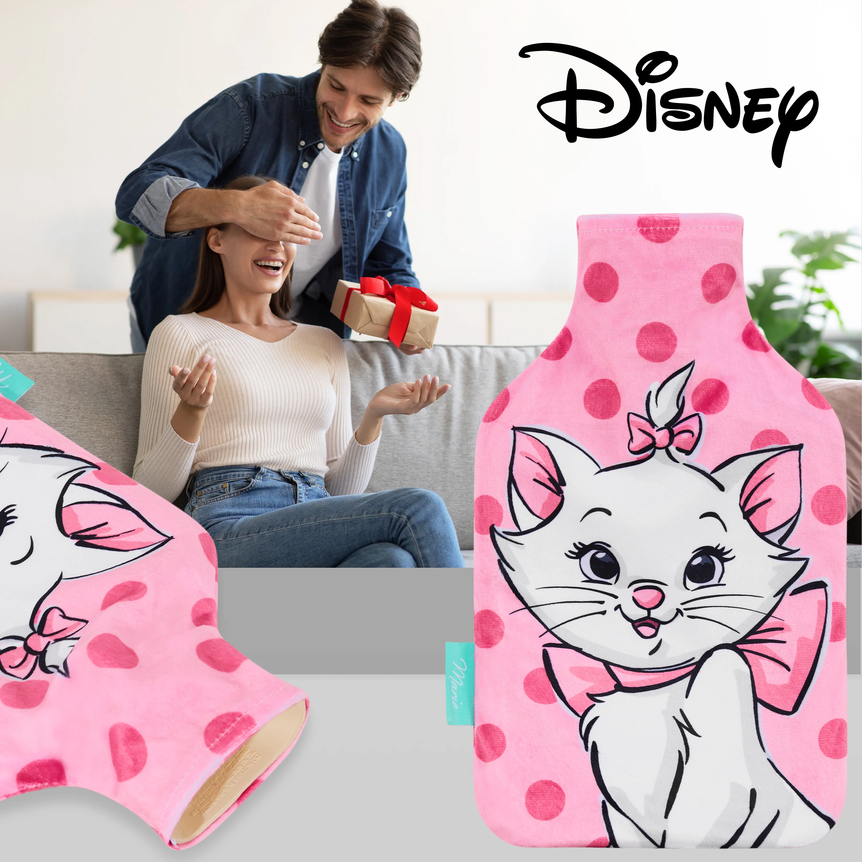Disney Stitch Hot Water Bottle, Hot Water Bag with Soft Cover Hand Feet Warmer for Period Pain Neck Shoulder Muscle Joint Pain Relief, Stitch Gifts (Marie_1700 ML) - Image 4