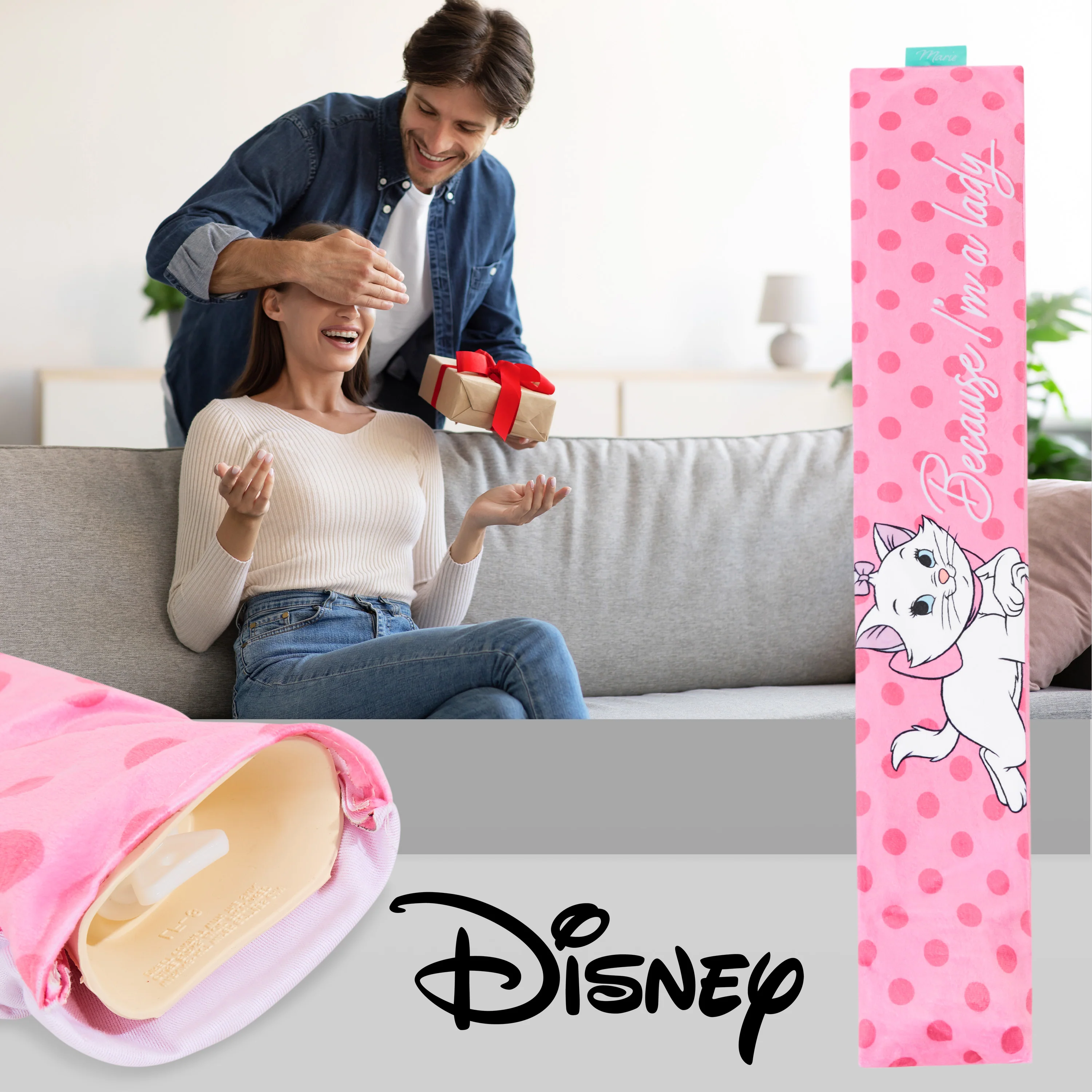 Disney Stitch Hot Water Bottle, Hot Water Bag with Soft Cover Hand Feet Warmer for Period Pain Neck Shoulder Muscle Joint Pain Relief, Stitch Gifts (Marie Long_2000 ML) - Image 4