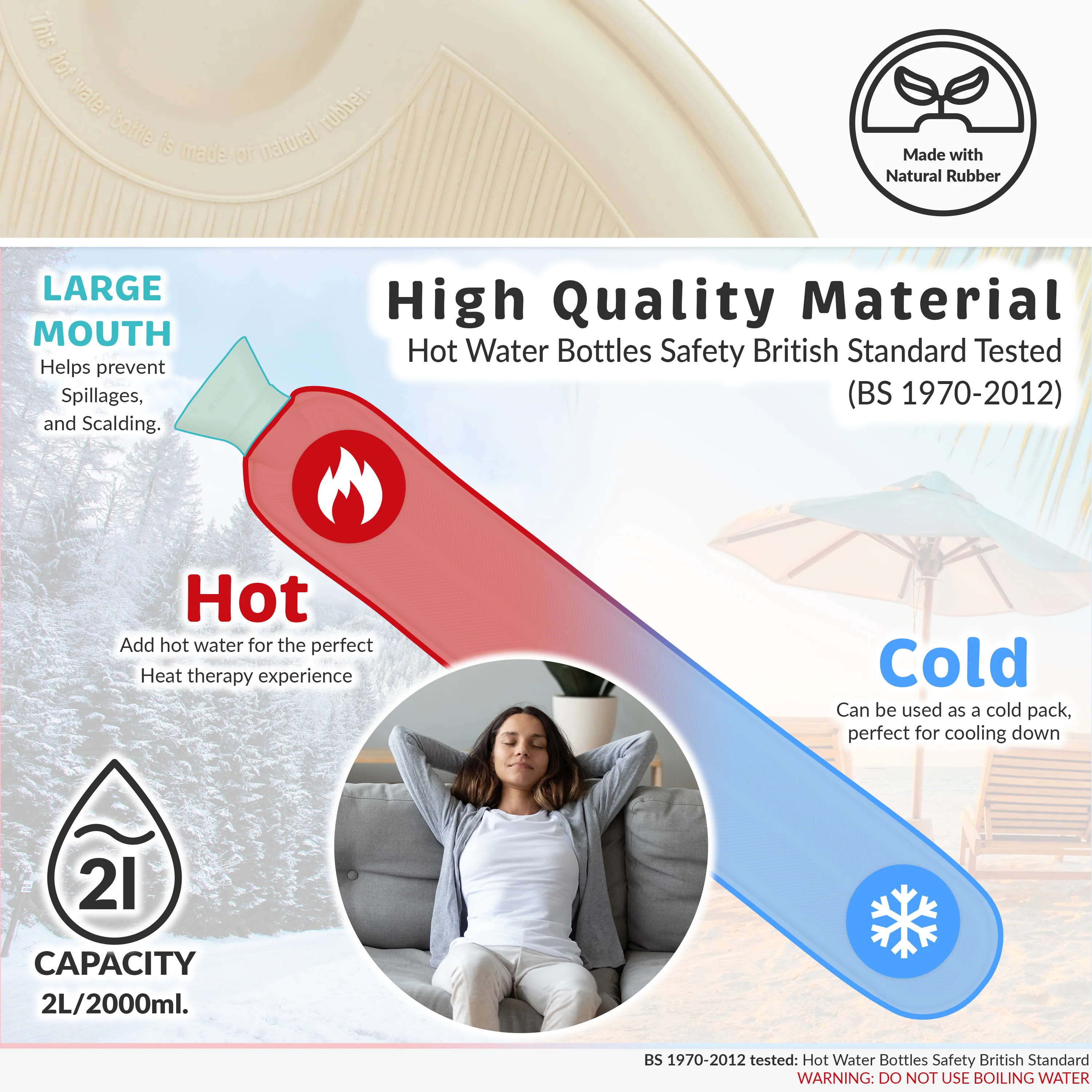 Disney Stitch Hot Water Bottle, Hot Water Bag with Soft Cover Hand Feet Warmer for Period Pain Neck Shoulder Muscle Joint Pain Relief, Stitch Gifts (Minnie Long_2000 ML) - Image 5