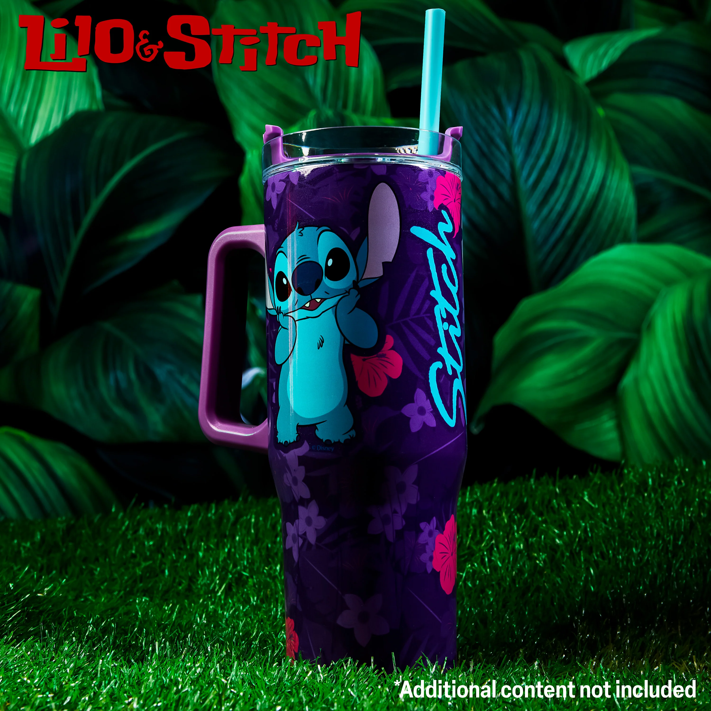 Disney Stitch Insulated Tumbler Travel Mug 940ml/33oz Water Bottle with Straw & Handle - Image 2
