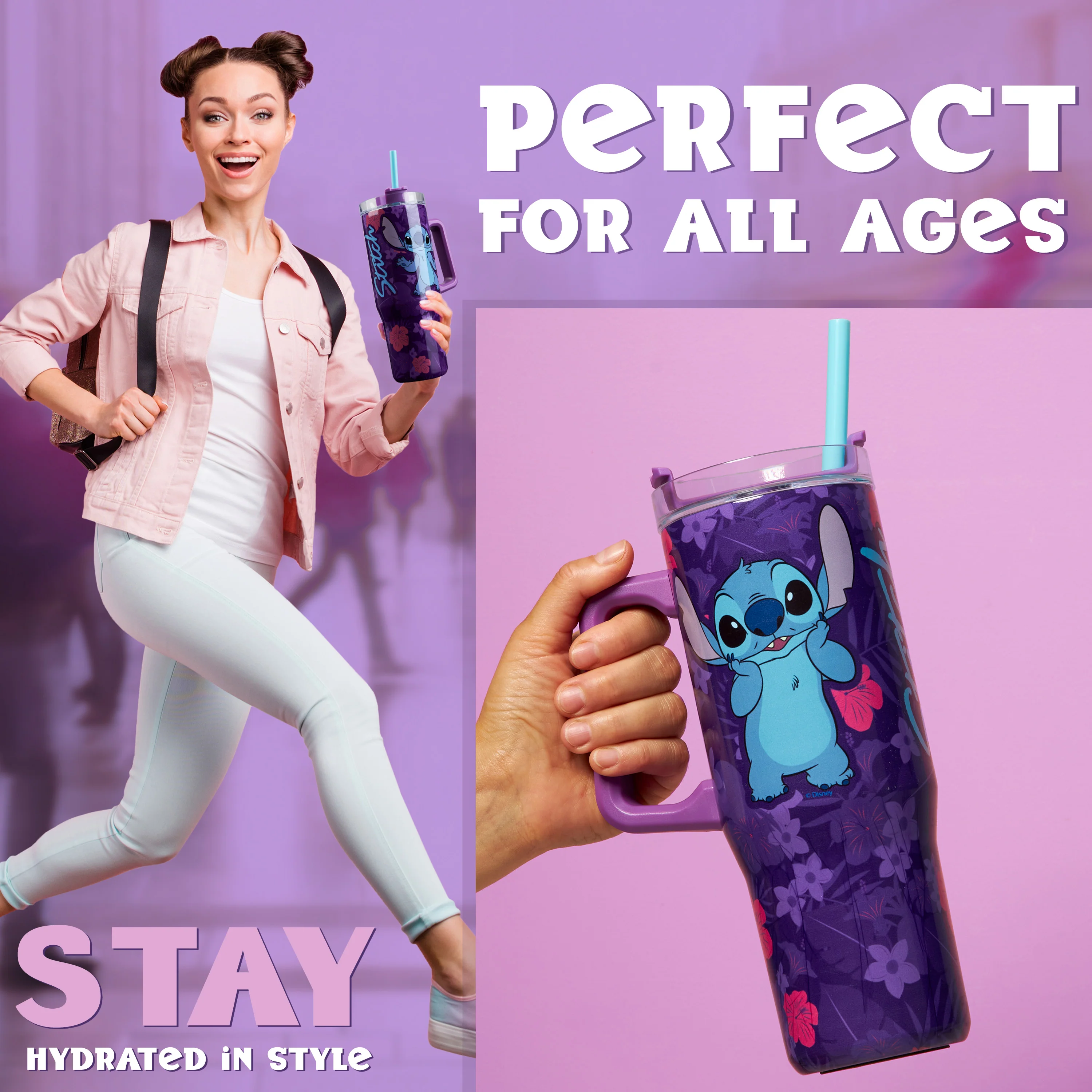 Disney Stitch Insulated Tumbler with Straw and Lid, 940ml - Stitch Gifts - Image 4