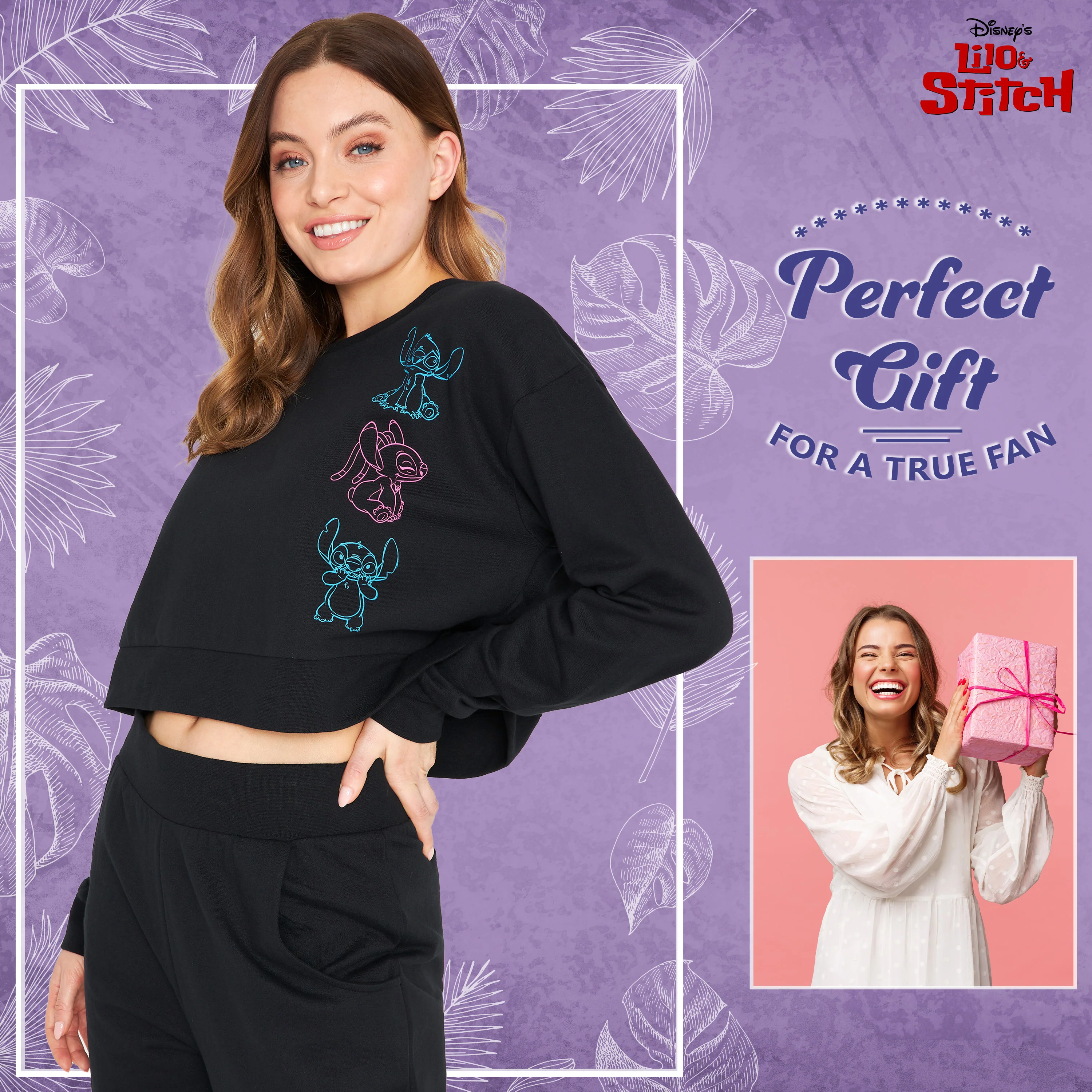 Disney Stitch Jogging Suit Women's Crop Top Tracksuit Teenager Leisure Suit - Image 3