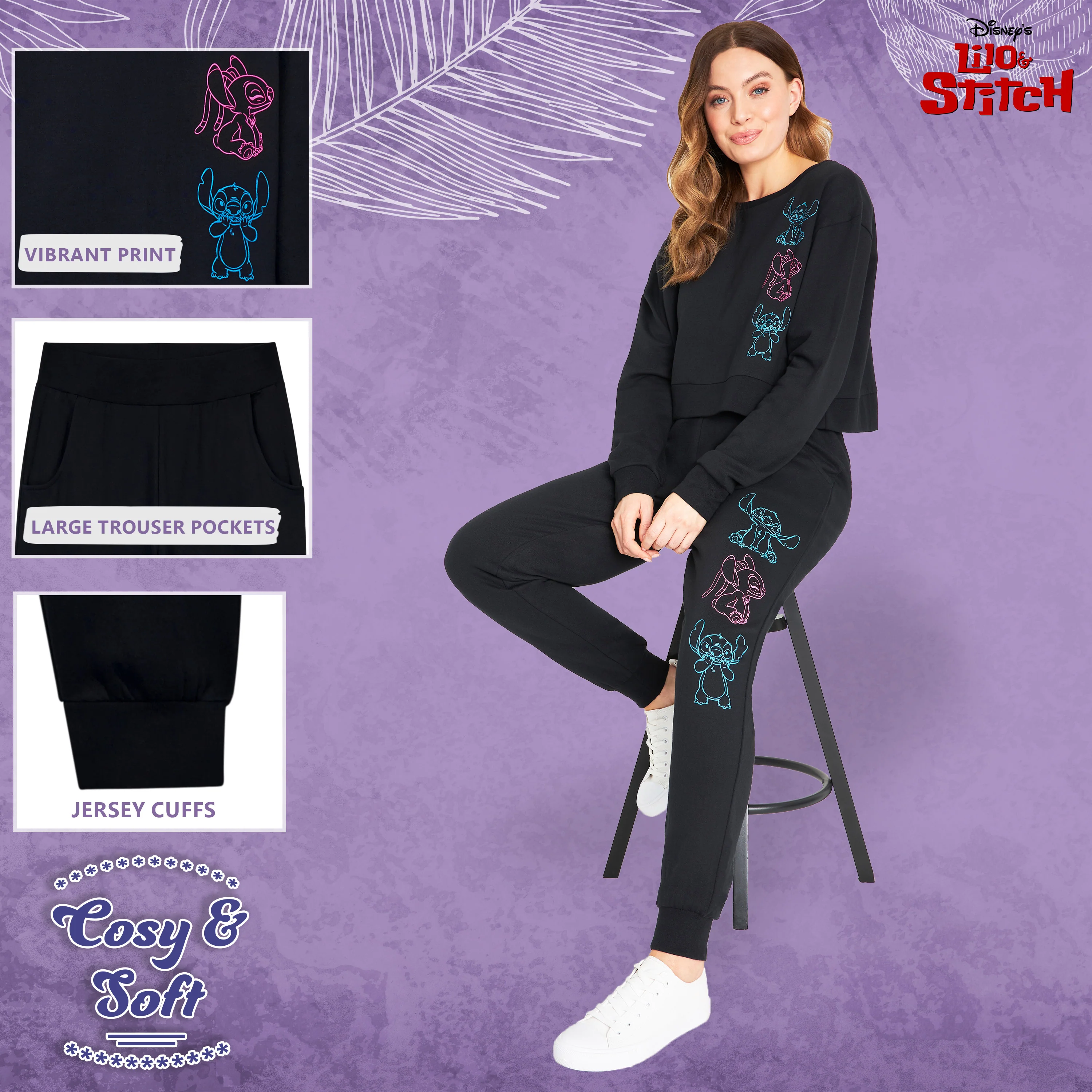 Disney Stitch Jogging Suit Women's Crop Top Tracksuit Teenager Leisure Suit - Image 5