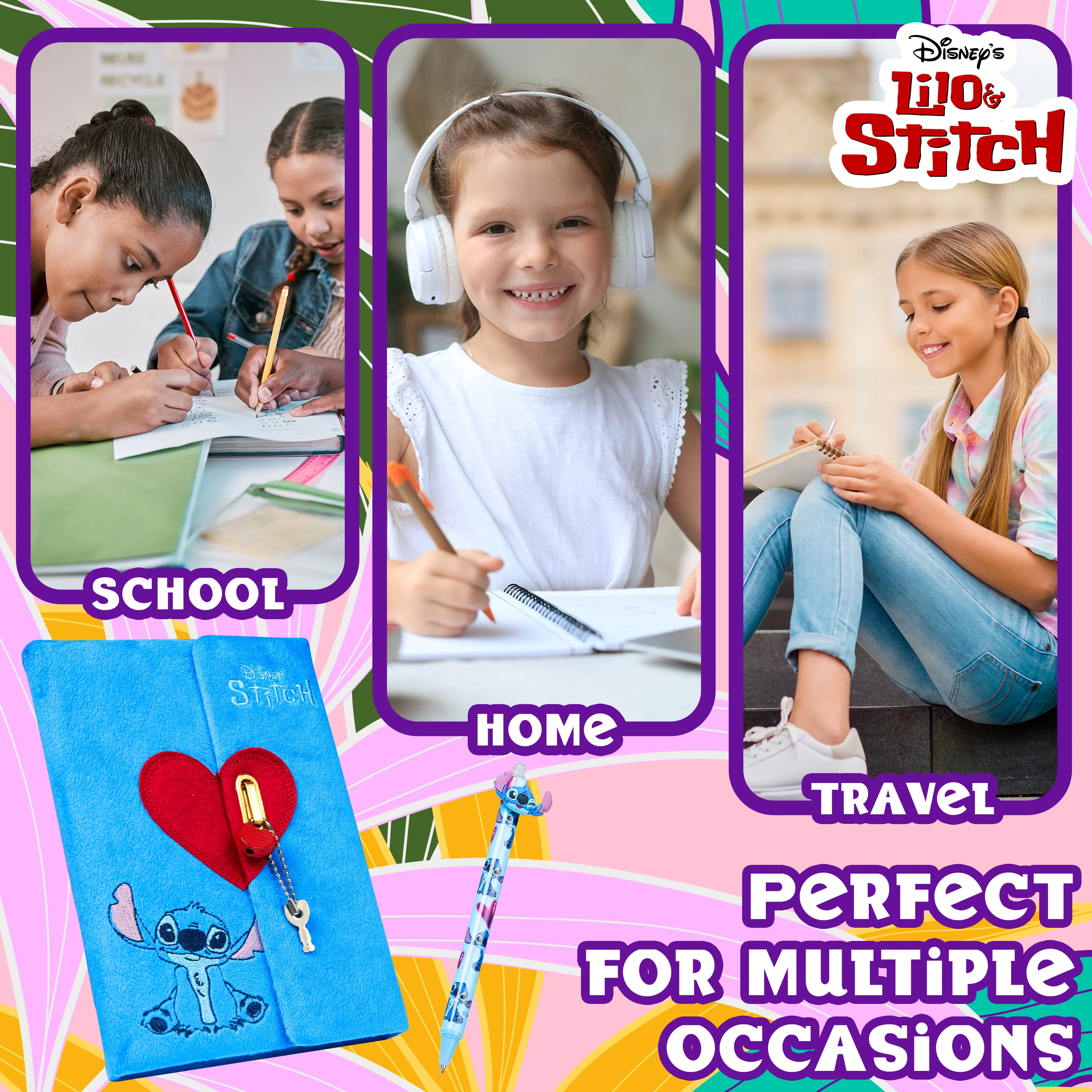 Disney Stitch Kids A5 Diary with Lock and Pen, Stationery Set - Children Gifts - Image 4