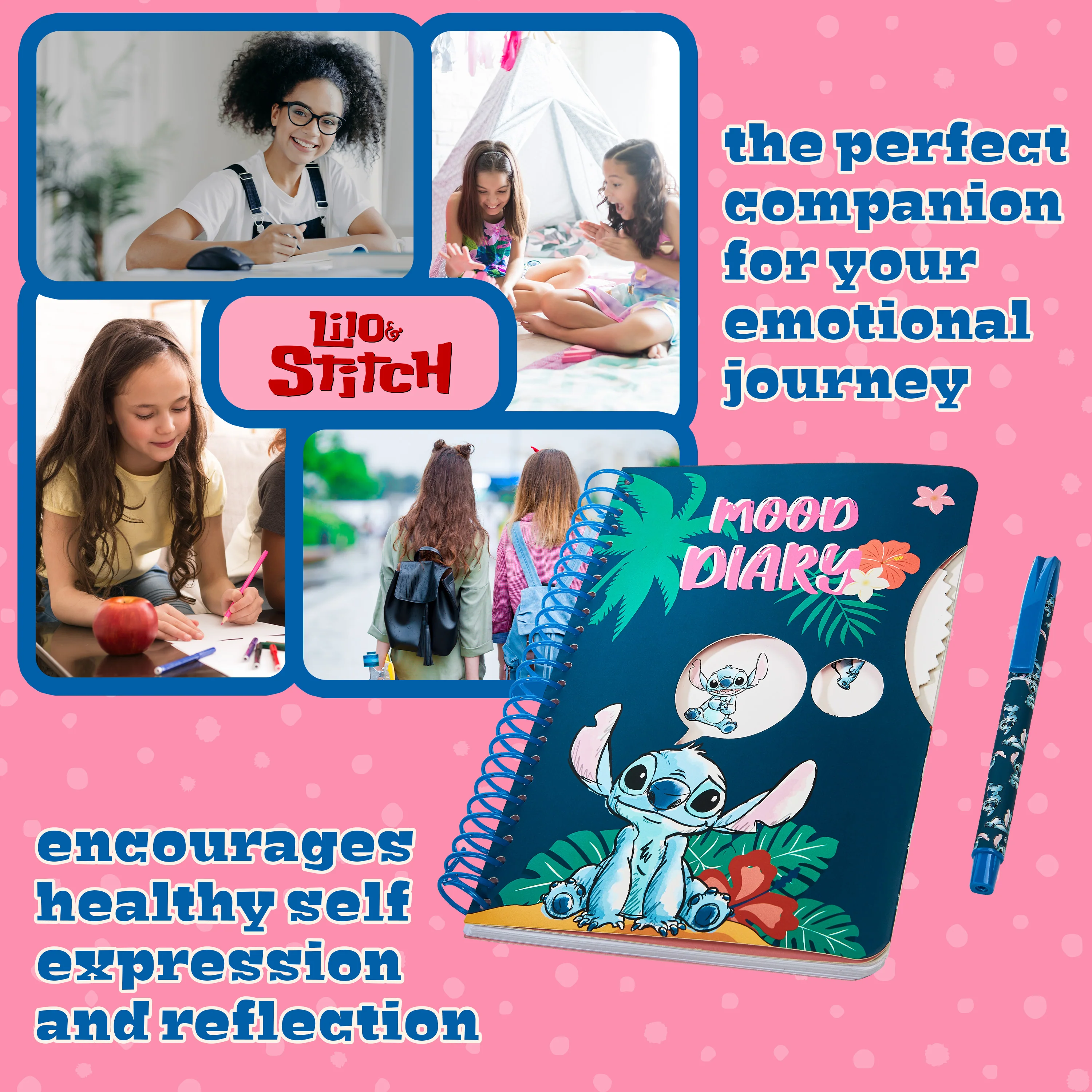Disney Stitch Kids Diary - Mood Journal with Stickers and Pen - Image 5