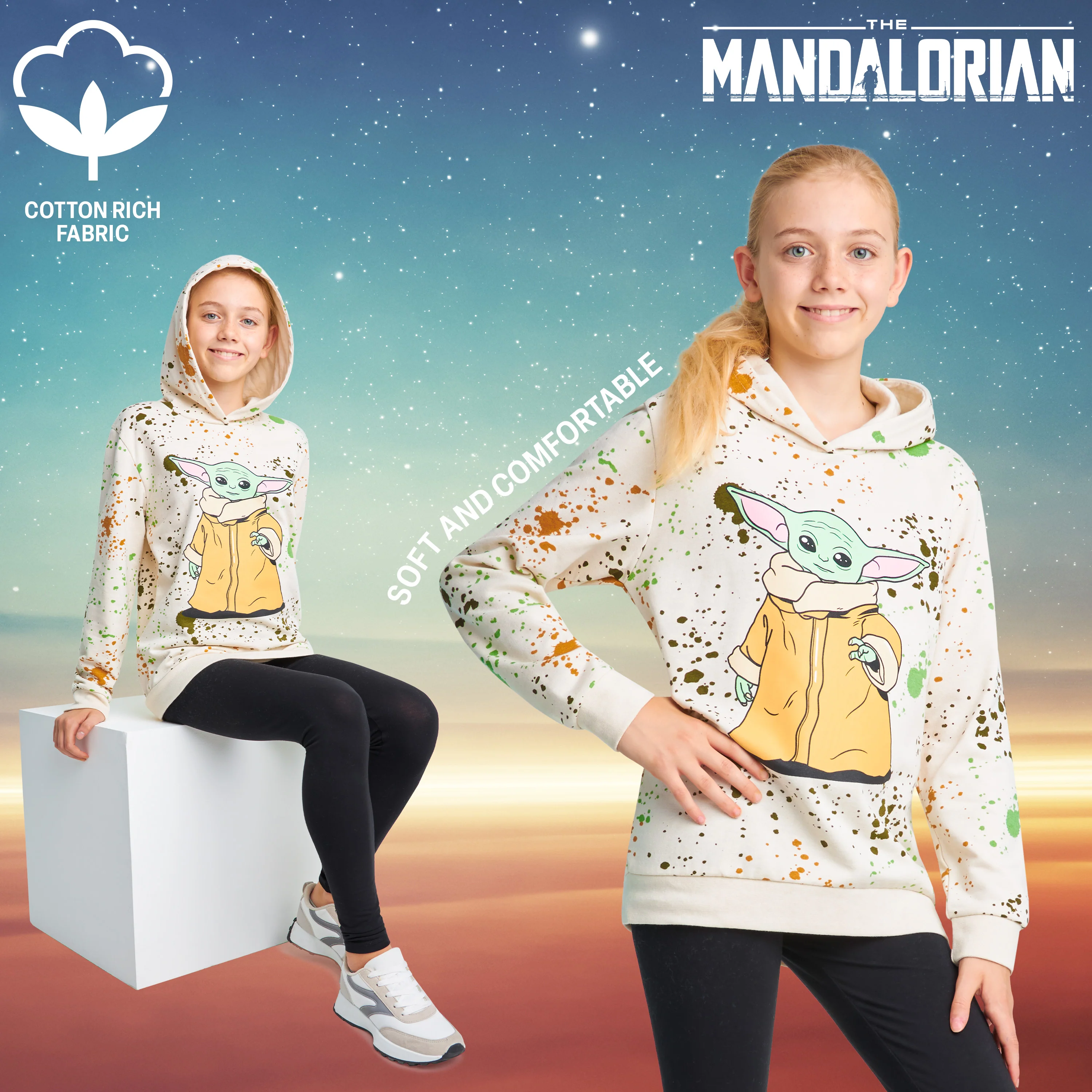 Disney Kids Hoodie - Baby Yoda Hooded Sweatshirt - The Mandalorian - Image 4
