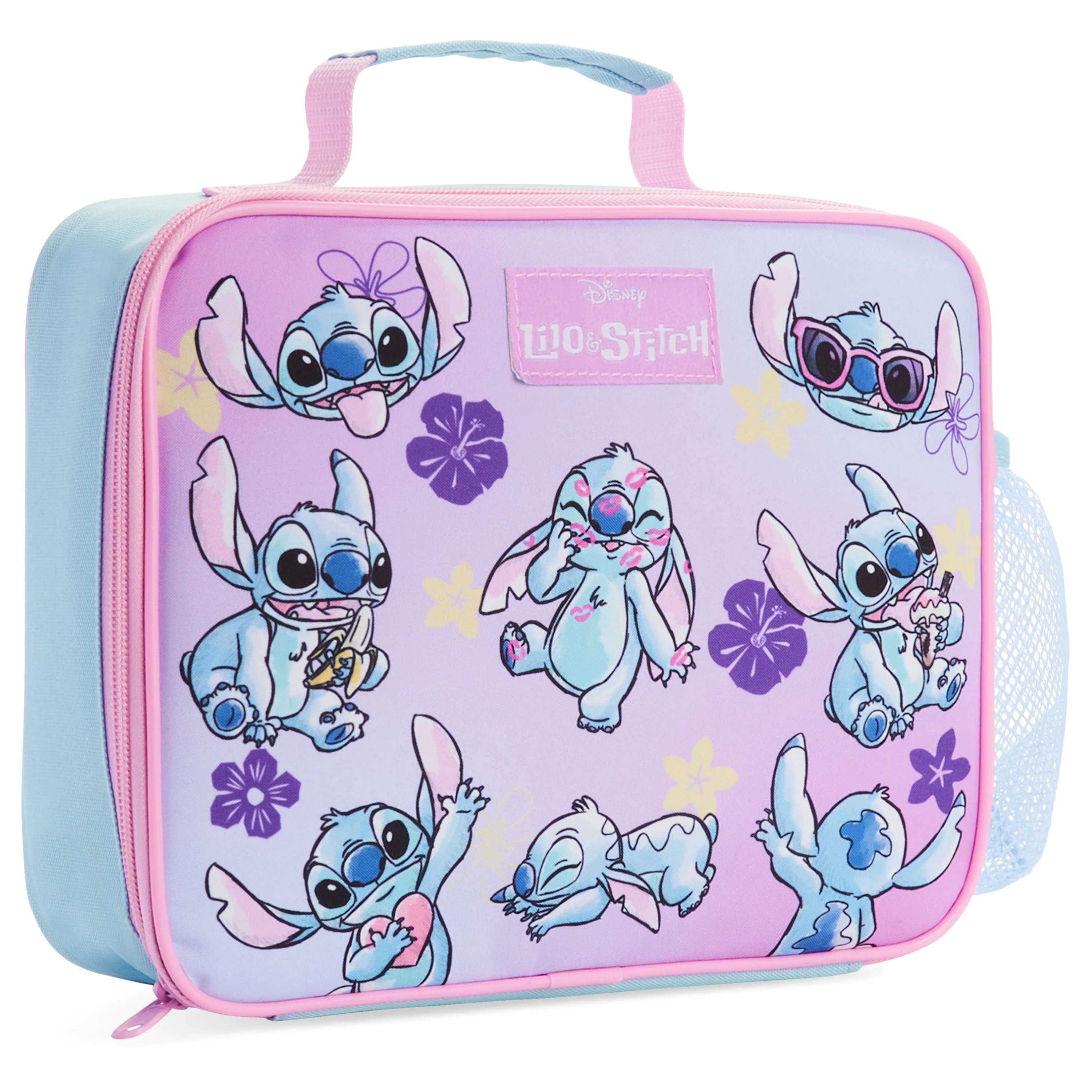 Disney Stitch Kids Lunch Bag with Insulated Lining, Lunch Cooler Bag for School Travel