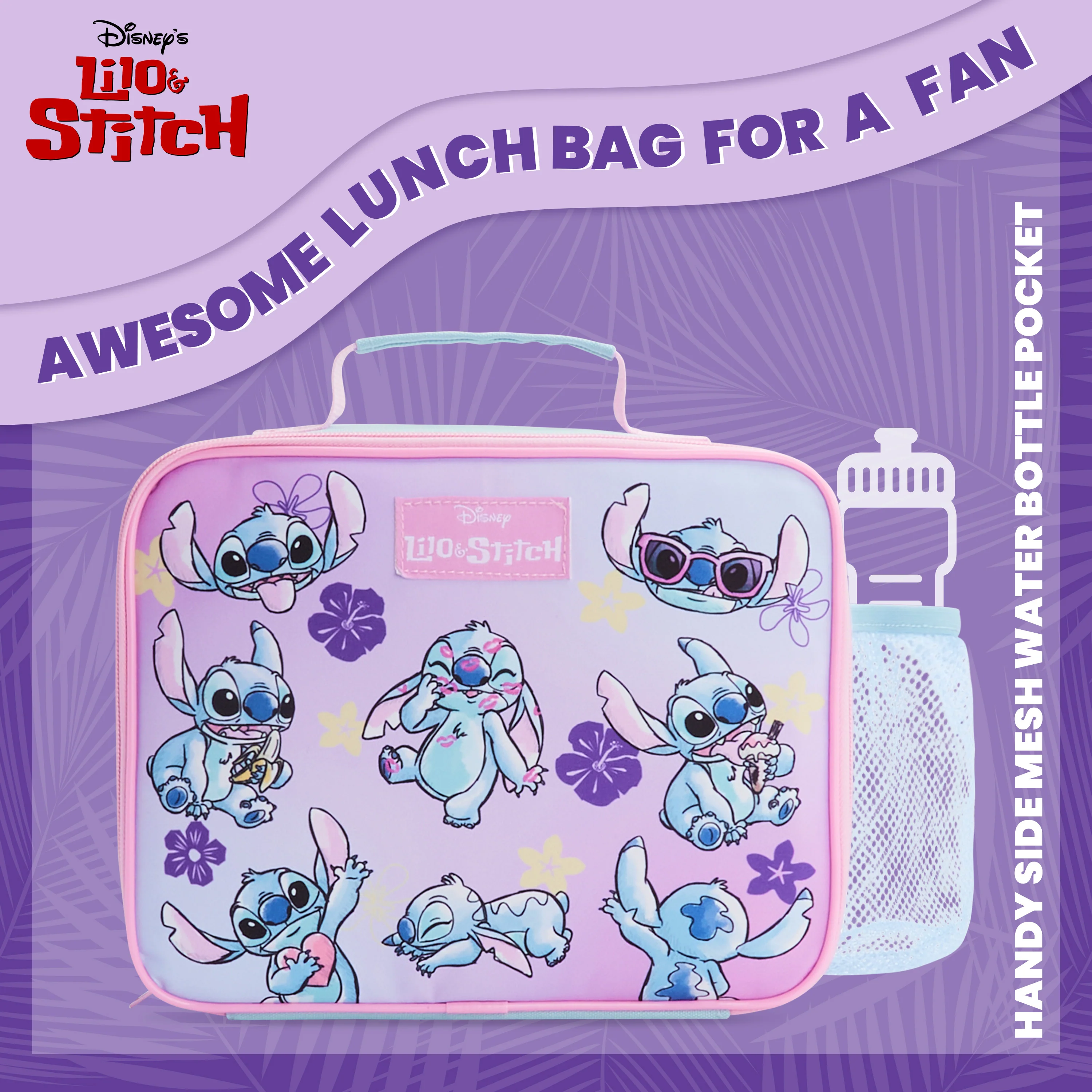 Disney Stitch Kids Lunch Bag with Insulated Lining, Lunch Cooler Bag for School Travel - Image 3