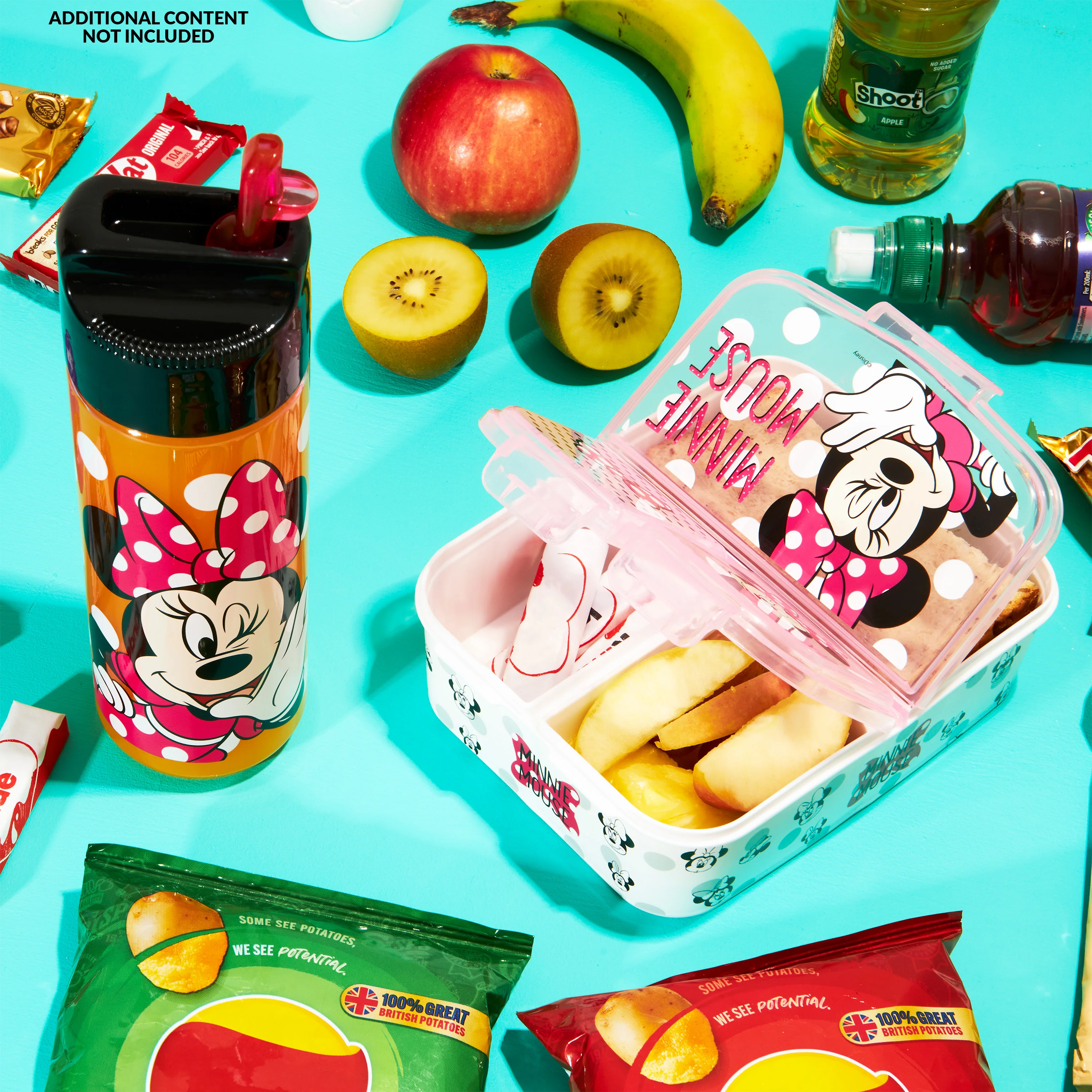 Disney Stitch Kids Lunchbox with Compartments and Water Bottle for School (Pink) - Image 2