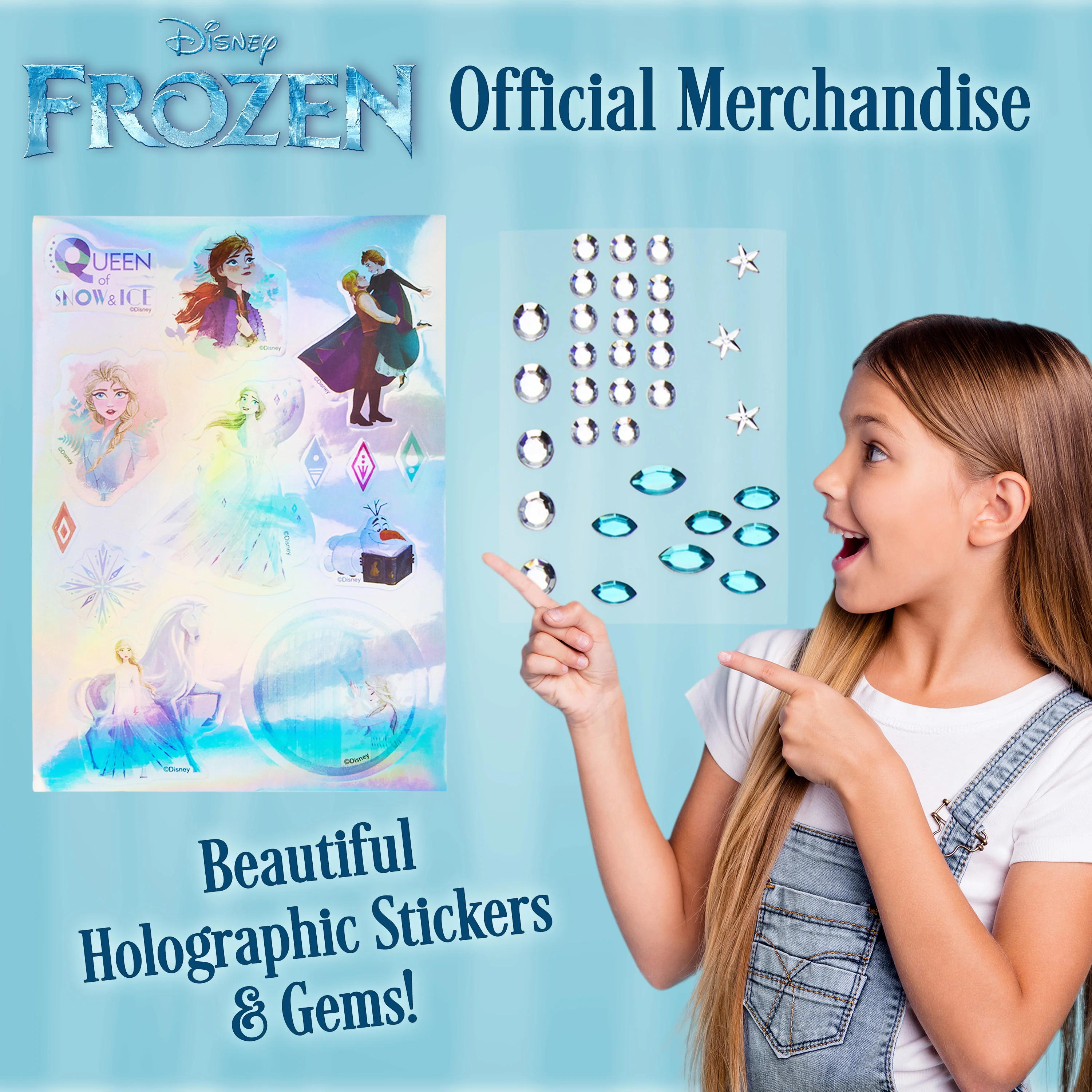 Disney Stitch Kids Scrapbook Set with Notebook Gem Stickers Pen & Stamp Craft Set Writing Drawing Stitch Gifts for Girls (Purple Frozen) - Image 5