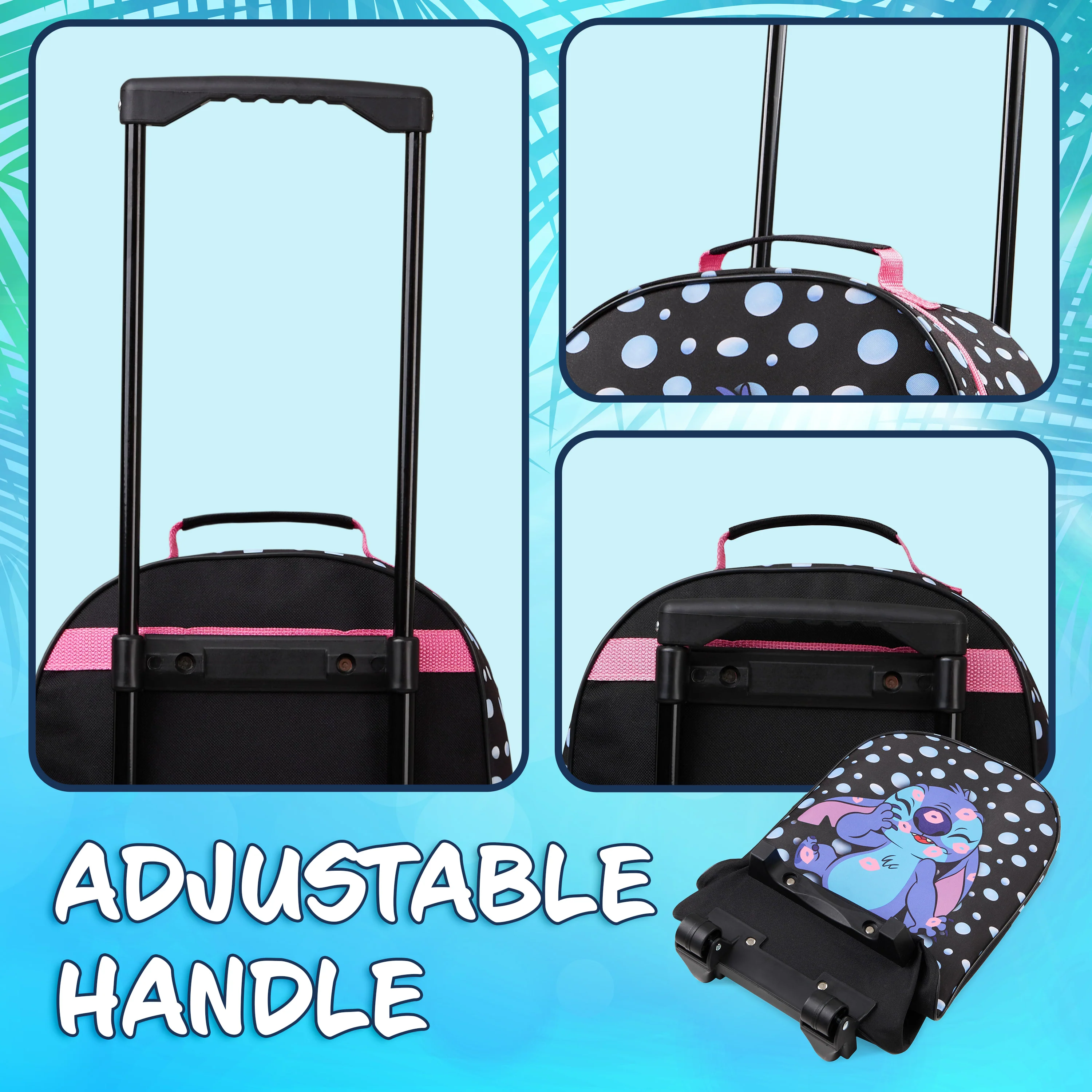Disney Stitch Kids Suitcase, Disney Stitch Travel Bag with Wheels - Image 3