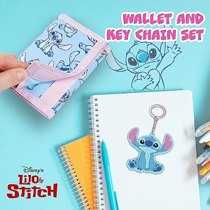 Disney Stitch Kids Wallet and Keyring Gift Set Cute Trifold Wallet with Coin Purse - Image 5
